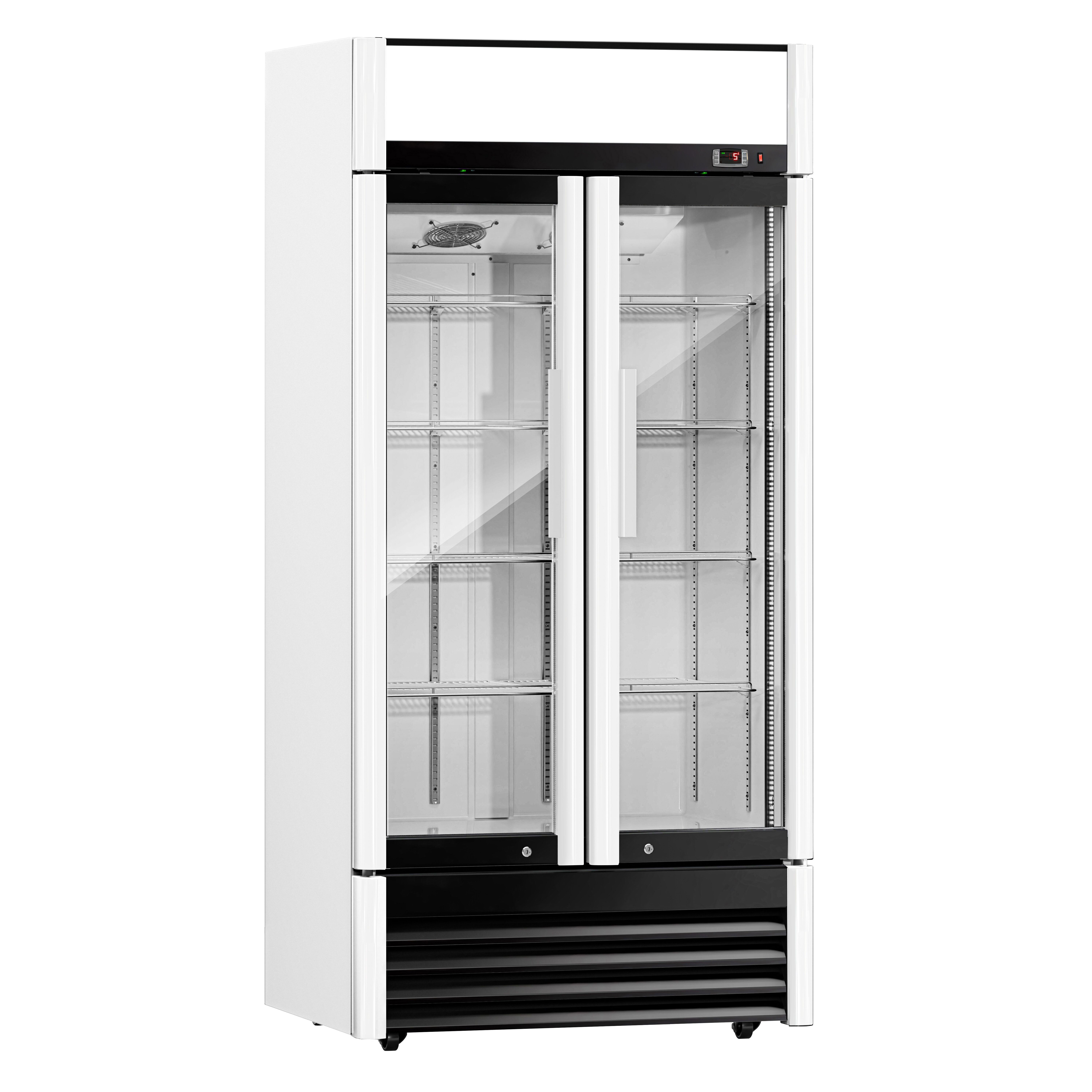 Vitrine réfrigérée à boissons - 925mm - 630 L - 2 portes vitrées - éclairage LED - thermostat numérique - -2 à +8 °C