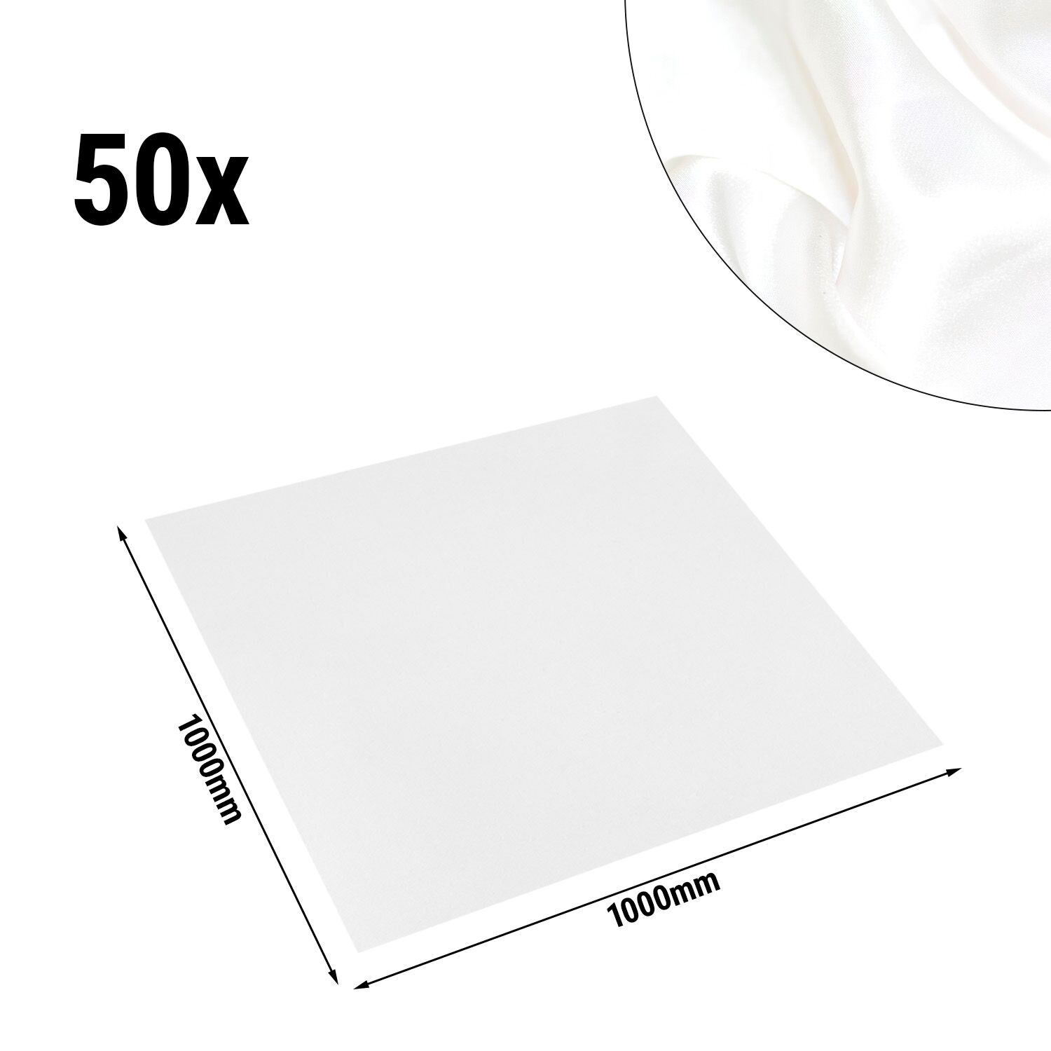 (50 pcs) Nappe centre de table damassée Porto - uni satiné - 100x100cm - Blanc