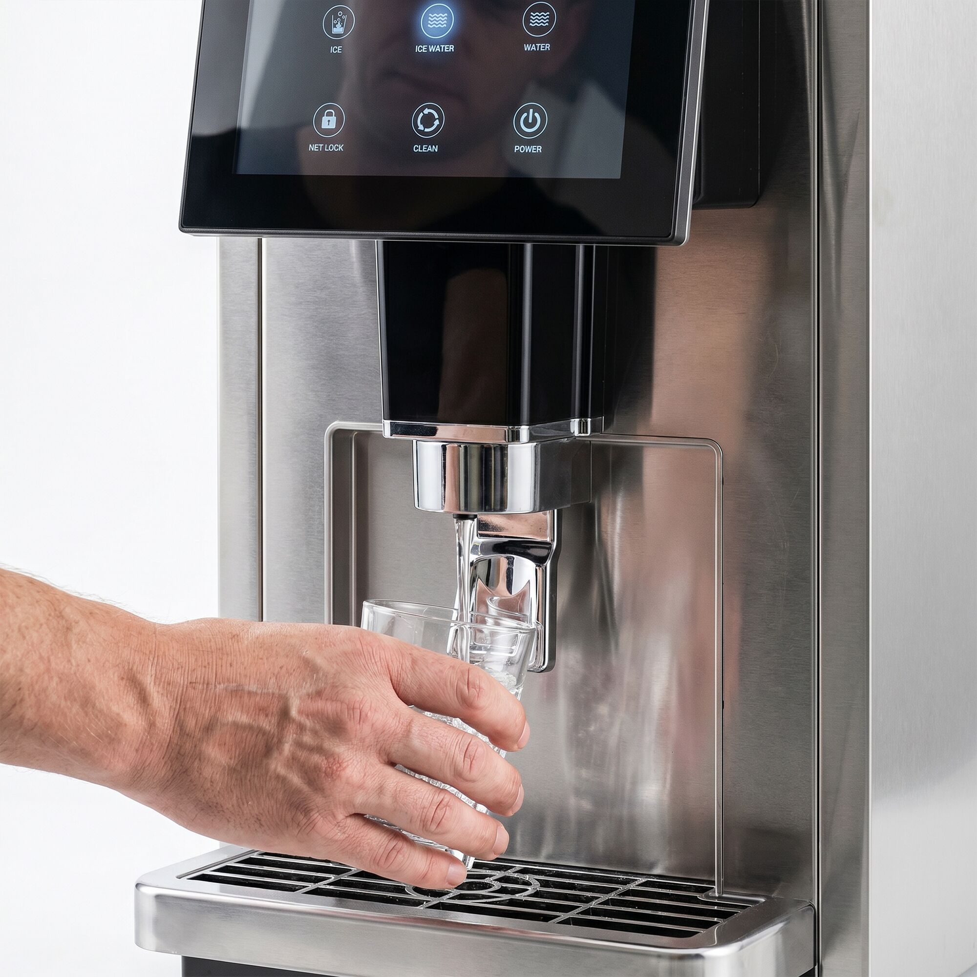 Ice and water dispenser with integrated ice maker - 70 kg/24 h - Touch