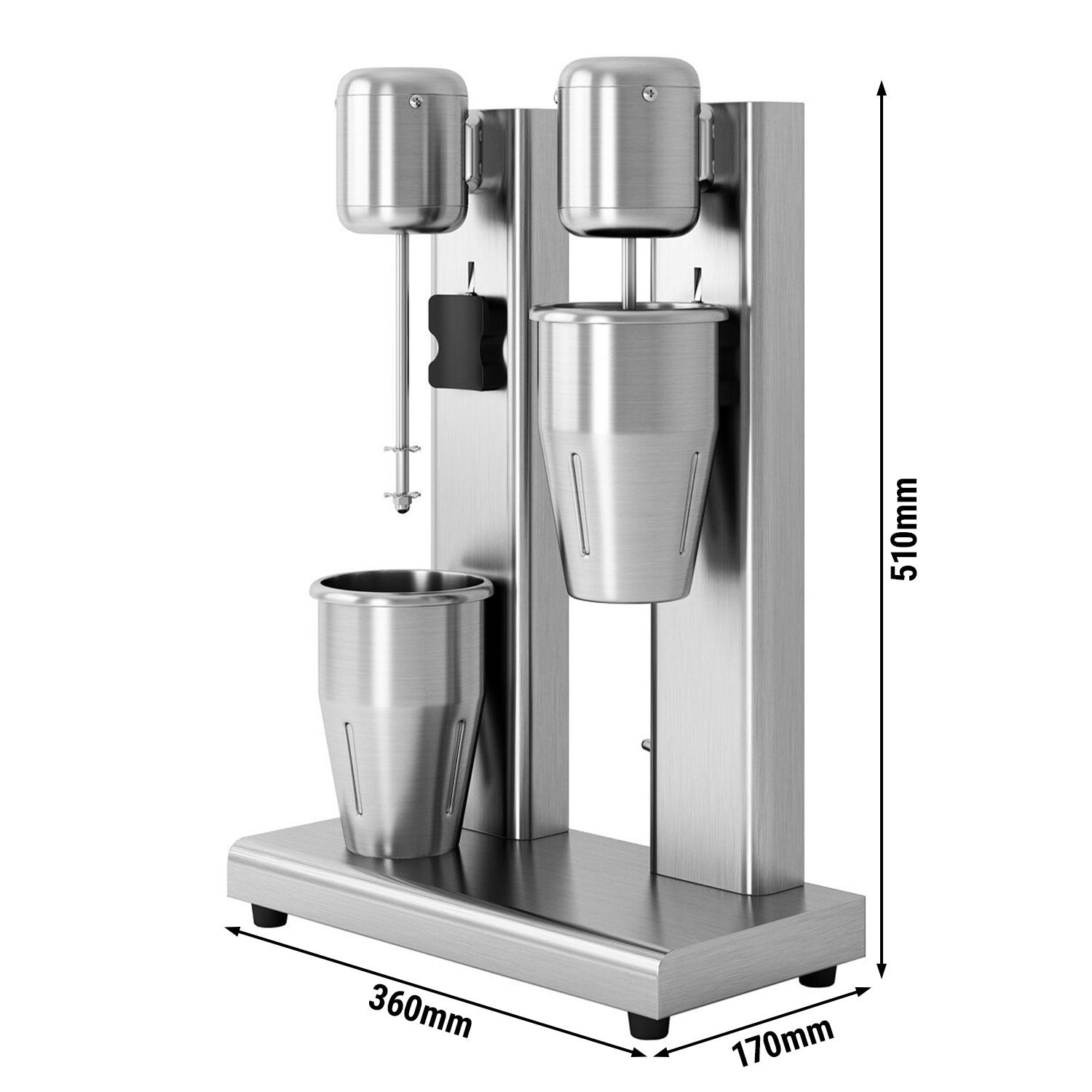 Milkshake & Drinks Mixer ECO - twin spindle - 2x 950ml - 2x 80 Watt - 2 speeds