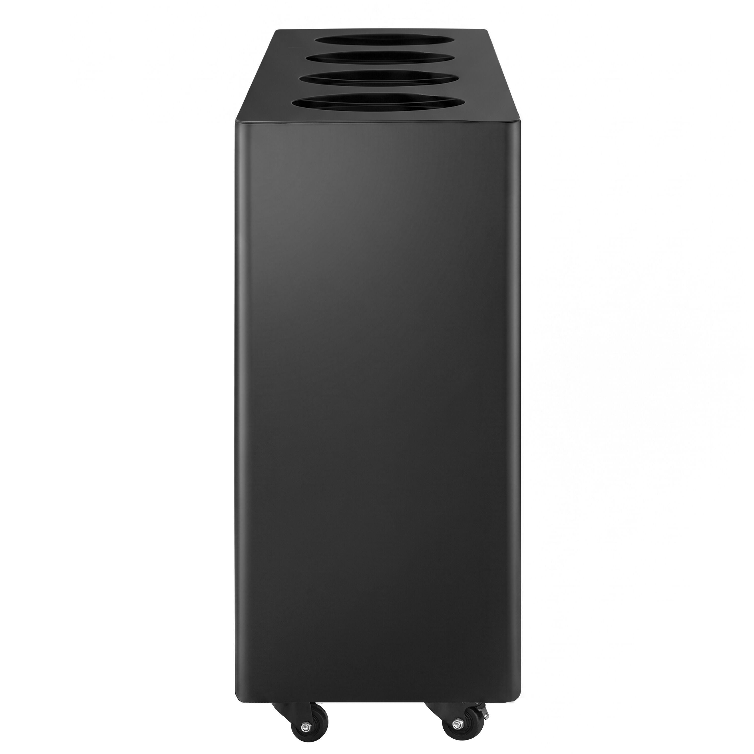 Waste sorting system – 4 bins, 30 litres each – Black – with 4 castors