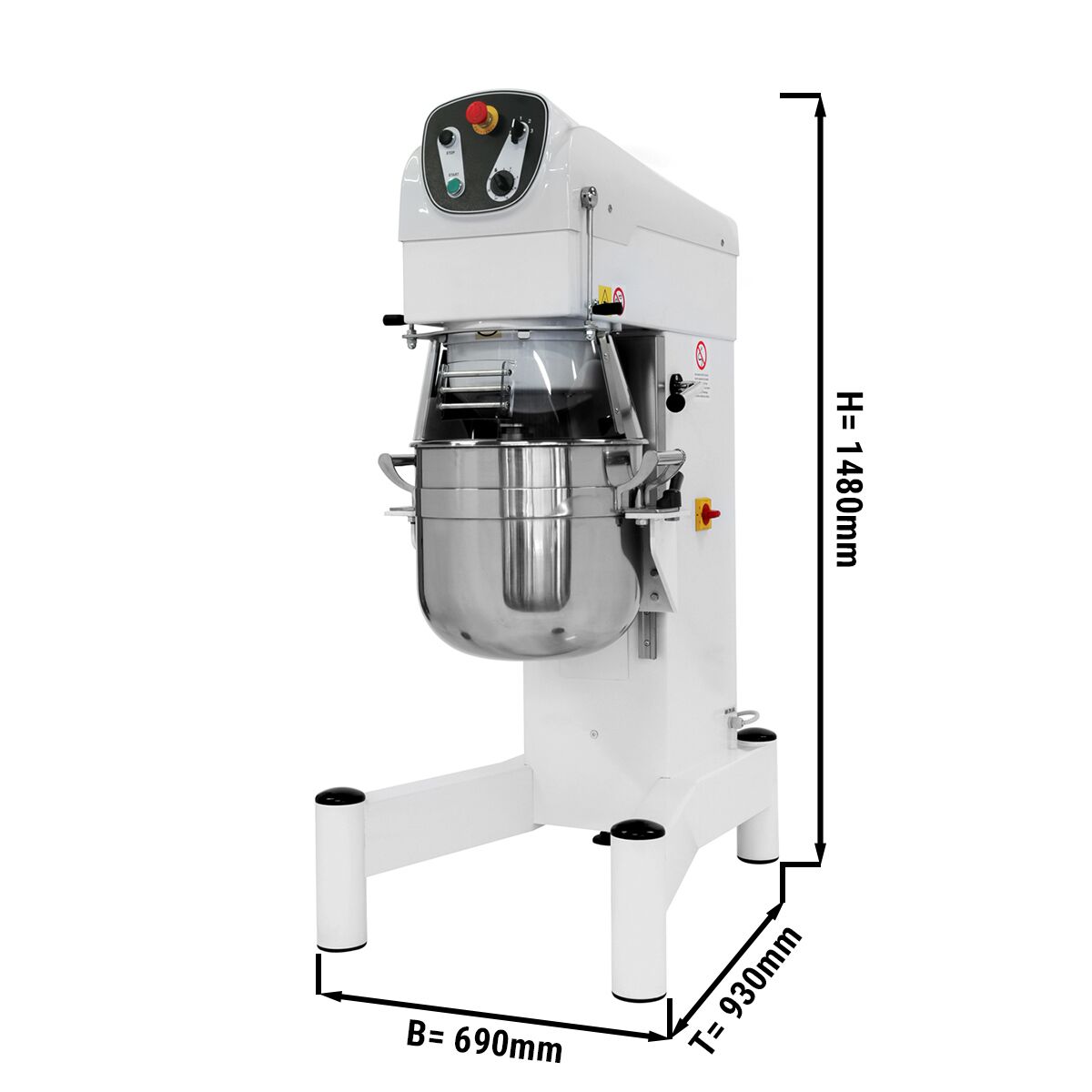 Floor Standing Commercial Planetary Mixer - 40L - 1,5kW - incl. 3 attachments