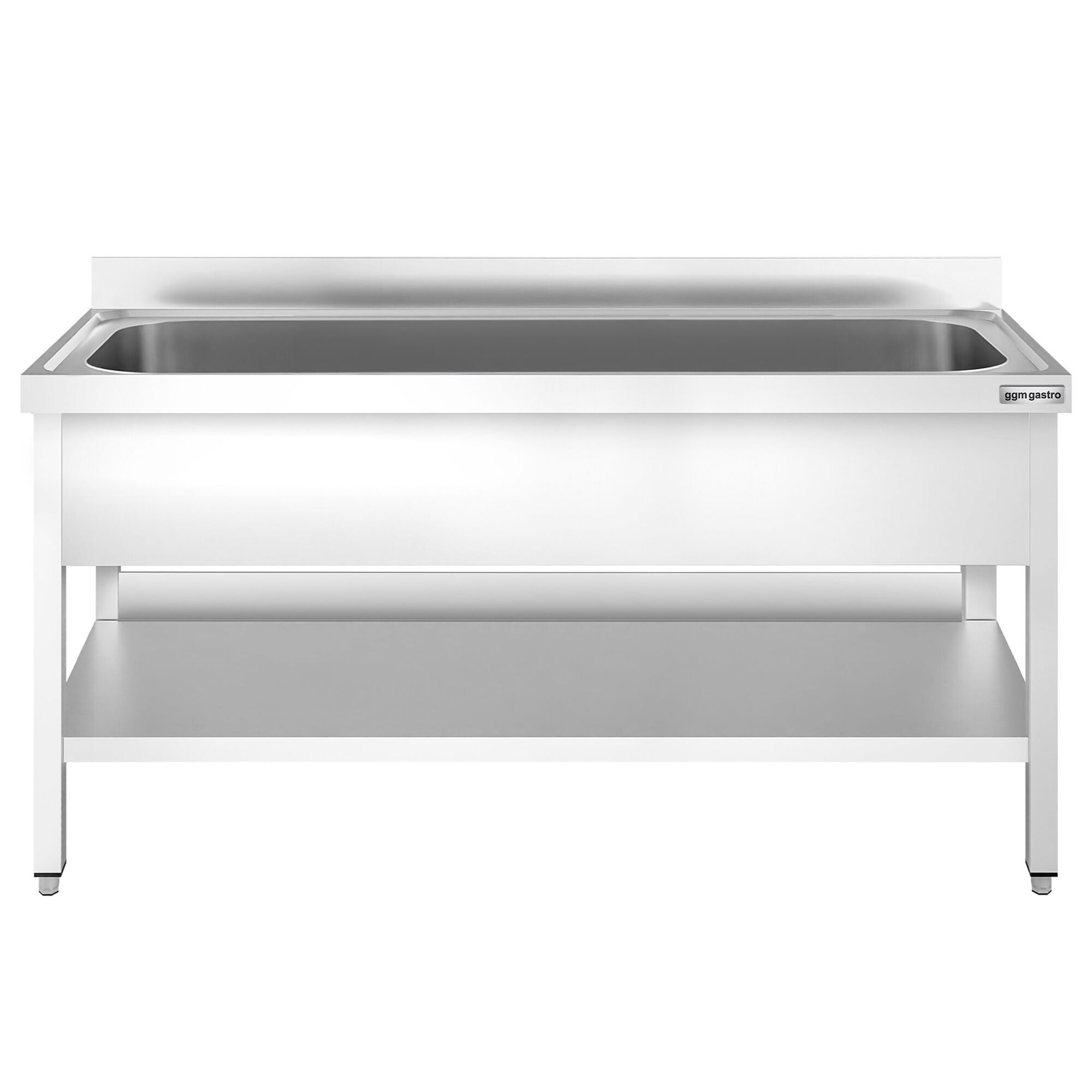 Plonge à marmites en inox PREMIUM - 2000x700mm - avec étagère basse & 1 bac