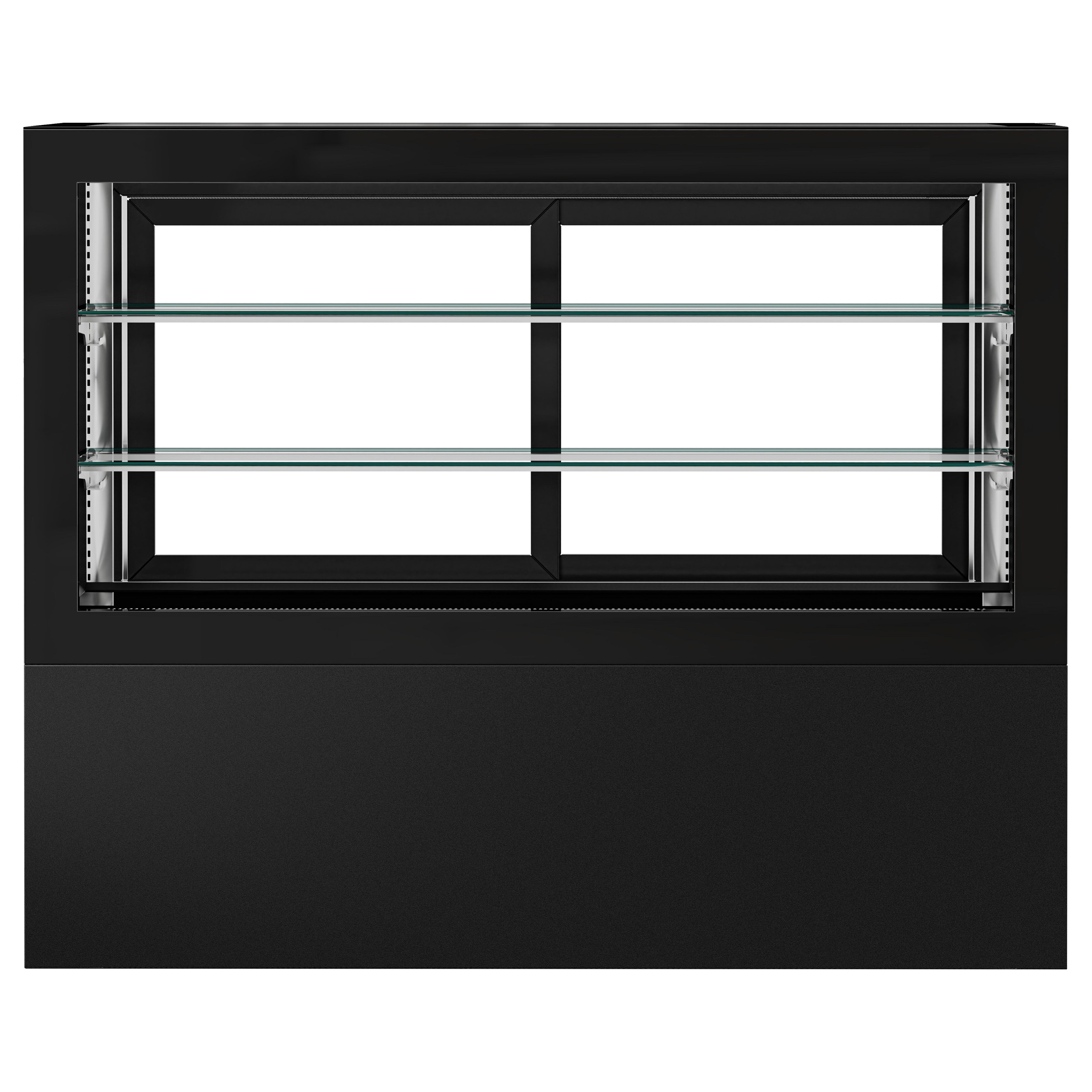 Vitrine de comptoir réfrigérée - 780L - 1610mm - Double vitrage - portes coulissantes vitrées arrière - Noir