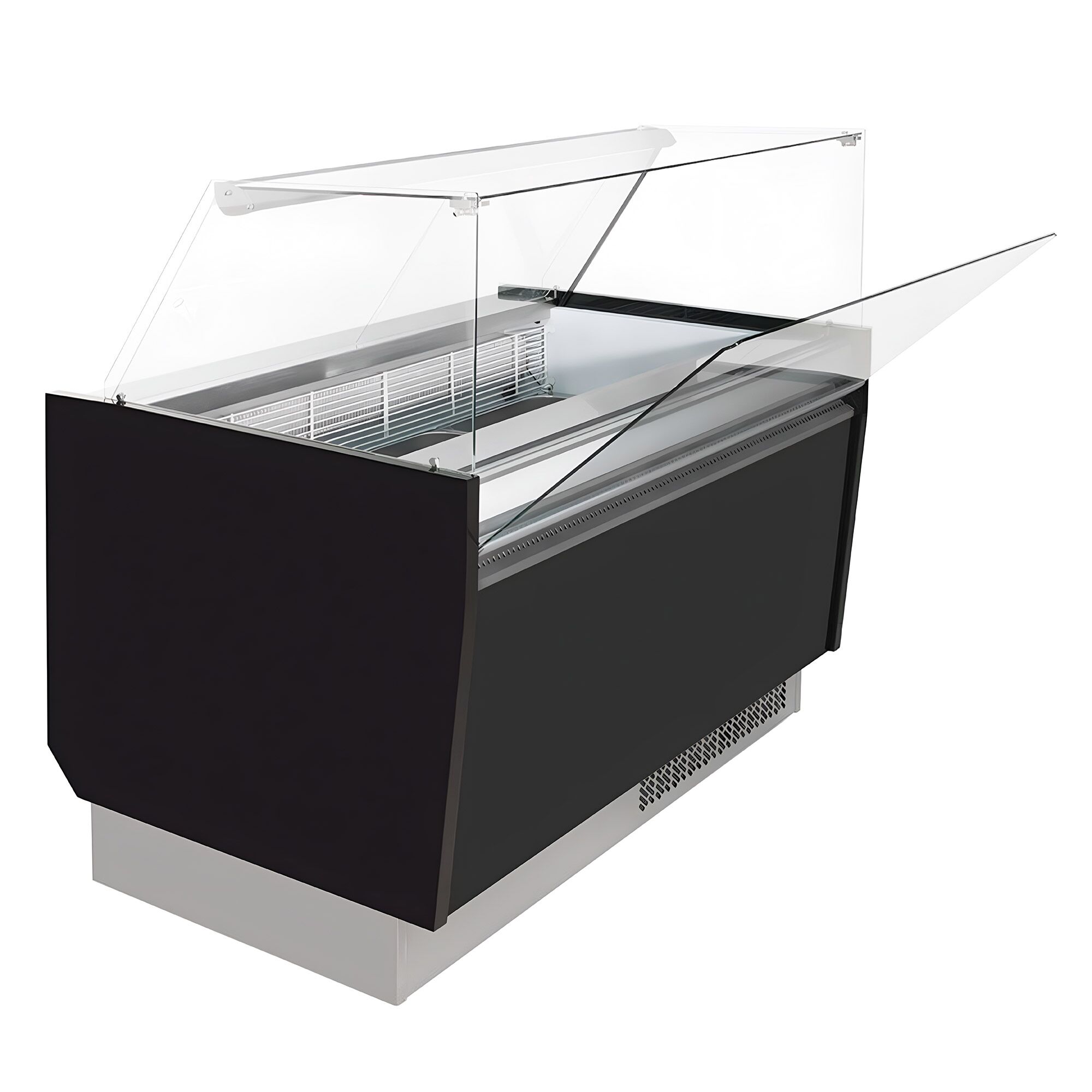 Vitrine à glace LIAM – 1310 mm – refroidissement statique – pour 10+10 bacs à glace de 5 litres – Noir