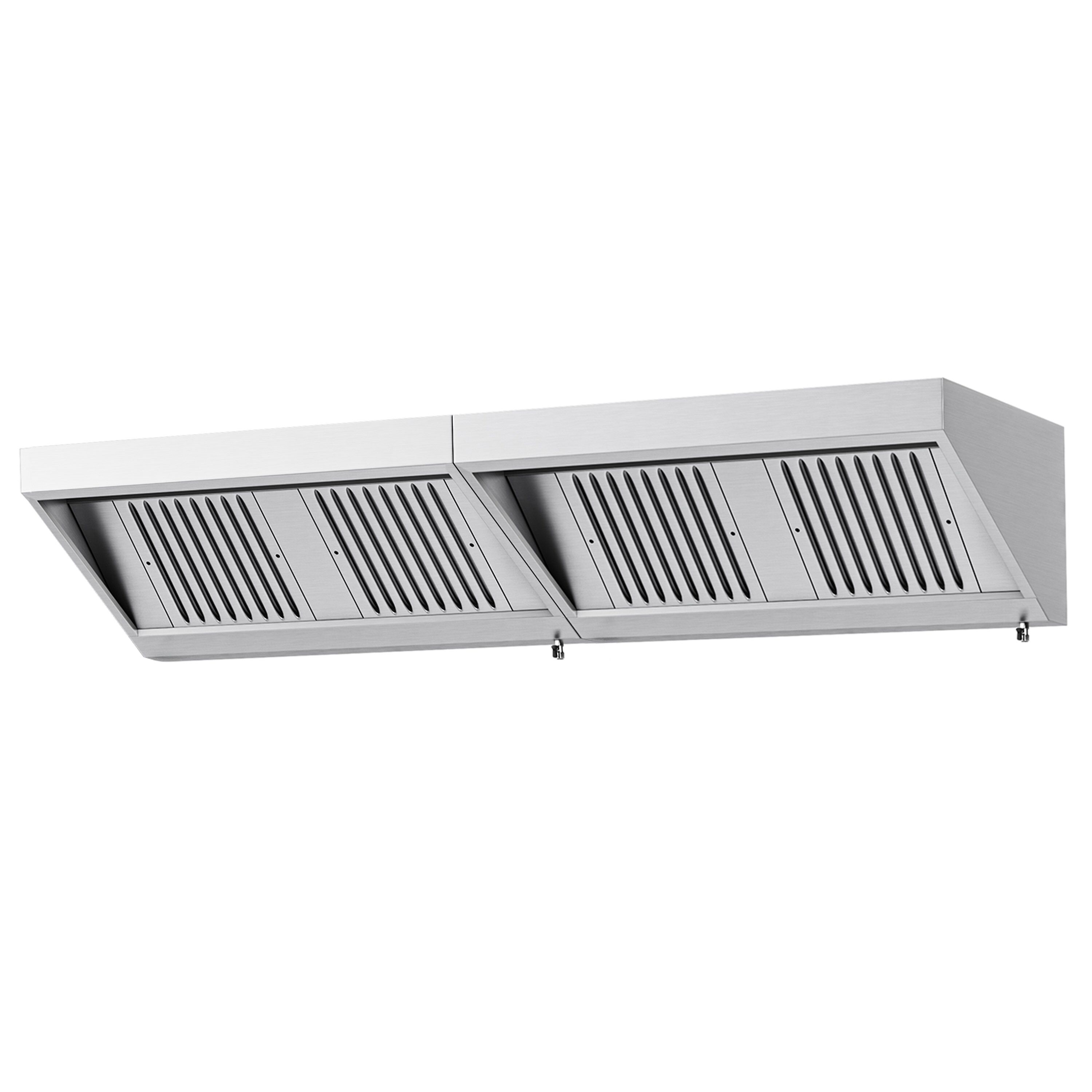 Commercial Wall-Mounted Extraction Canopy - with Motor - 2600mm - with Baffle Filters & LED Lighting