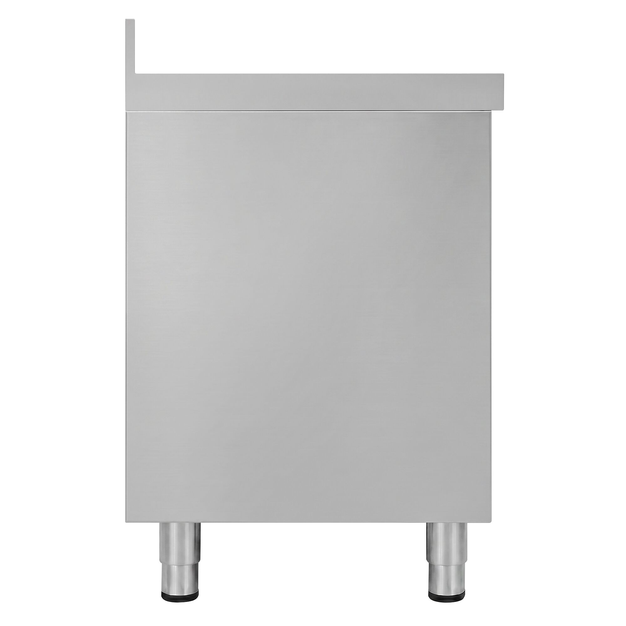 Armoire de travail en acier inoxydable ECO - 1200 x 600 mm - avec rebord - avec 2 tiroirs et une porte coulissante