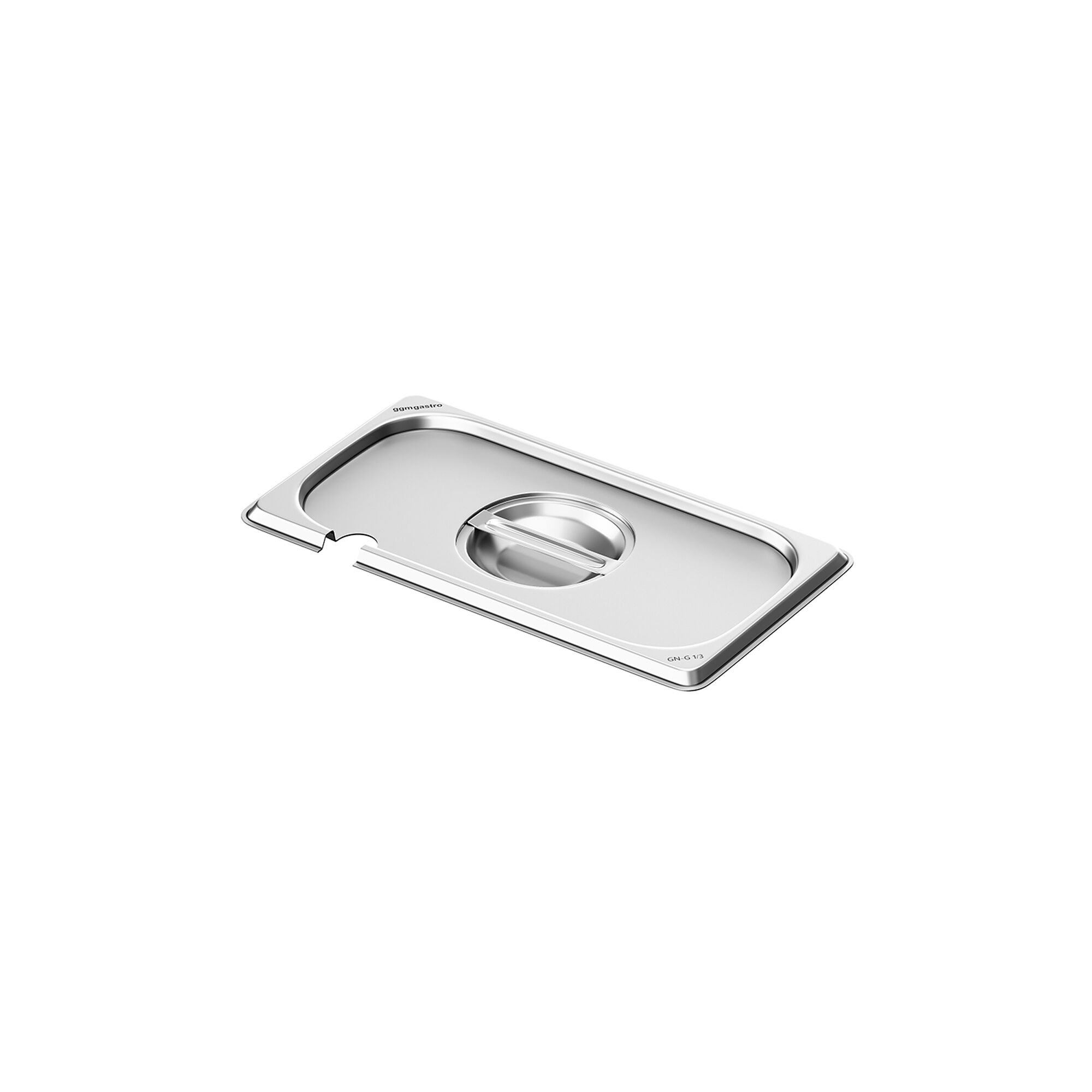 Couvercle inox GN 1/3 - avec encoche louche - 325x176x29mm - Hauteur: 29mm