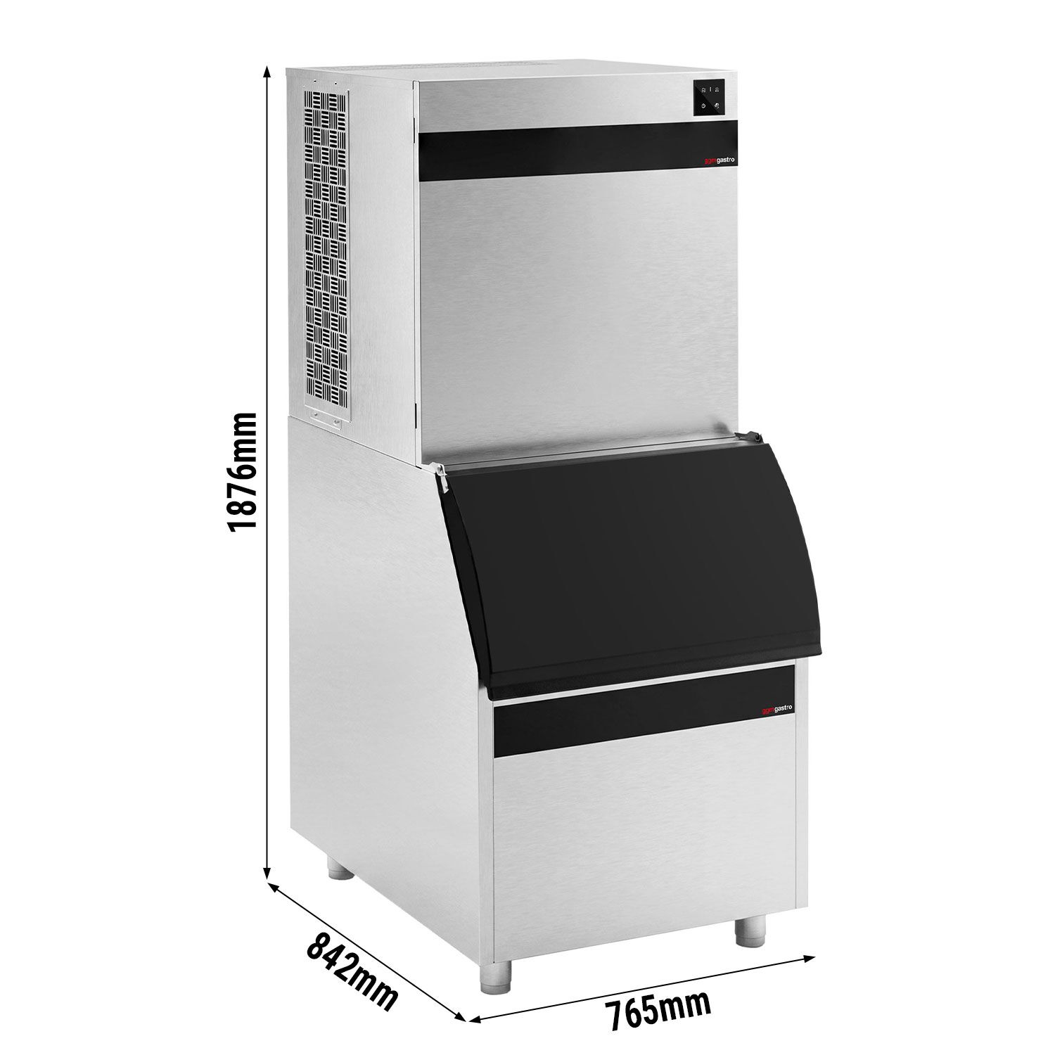 Iskubmaskin - Iskuber - 450 kg/24 h - med isbinge och transportvagn