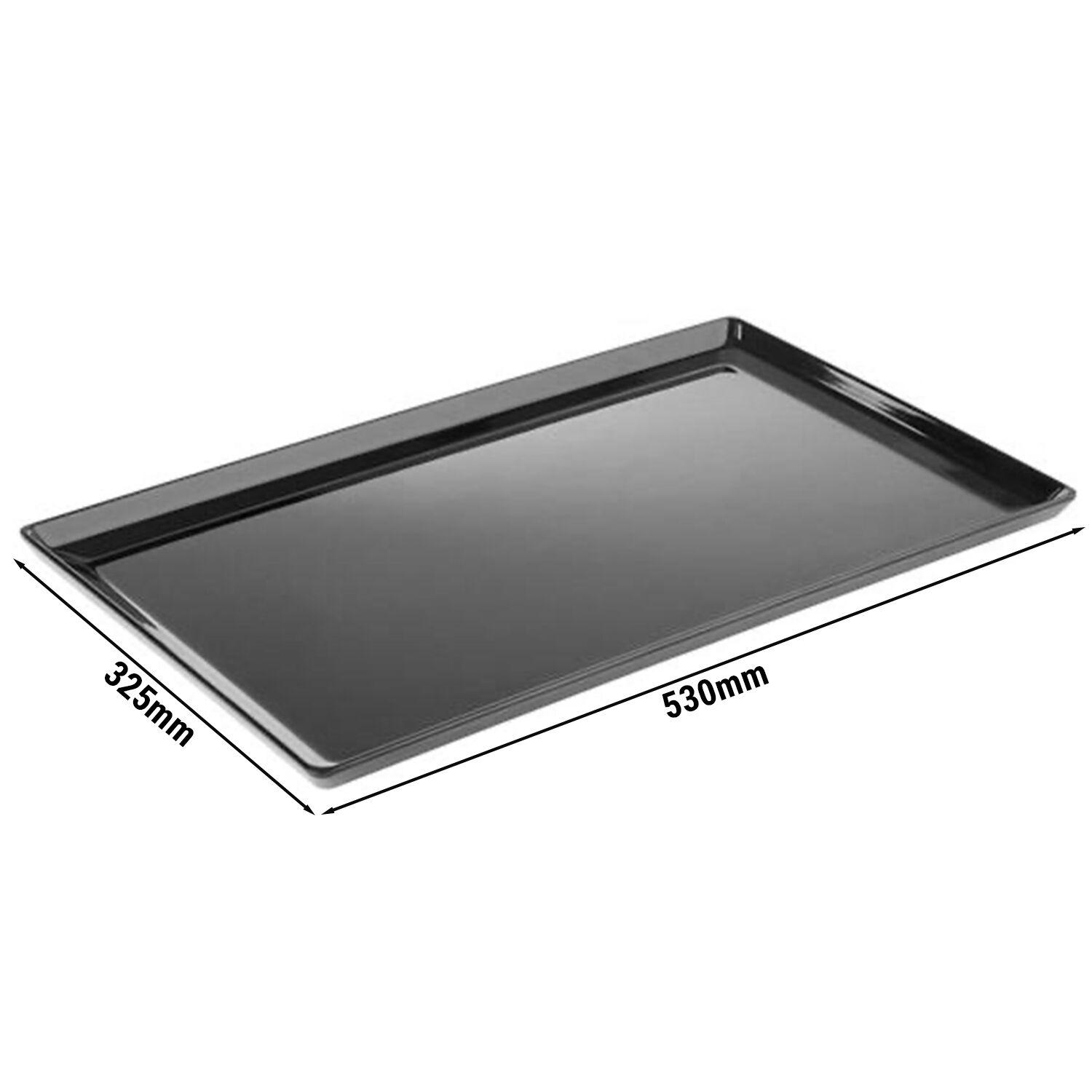 (6 pièces) Plateau GN 1/1 – FLOAT – Mélamine – Hauteur : 30 mm – Noir