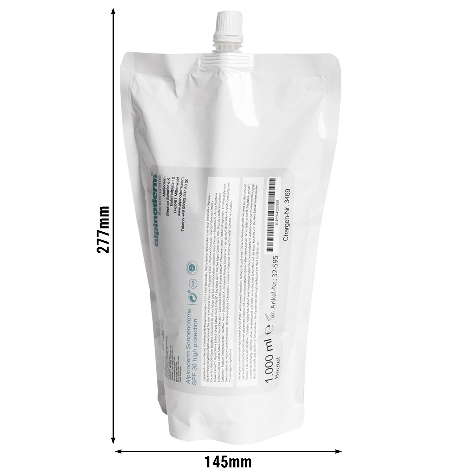 AIR-WOLF | Crème solaire avec SPF 30 – 1000 ml – Sachet