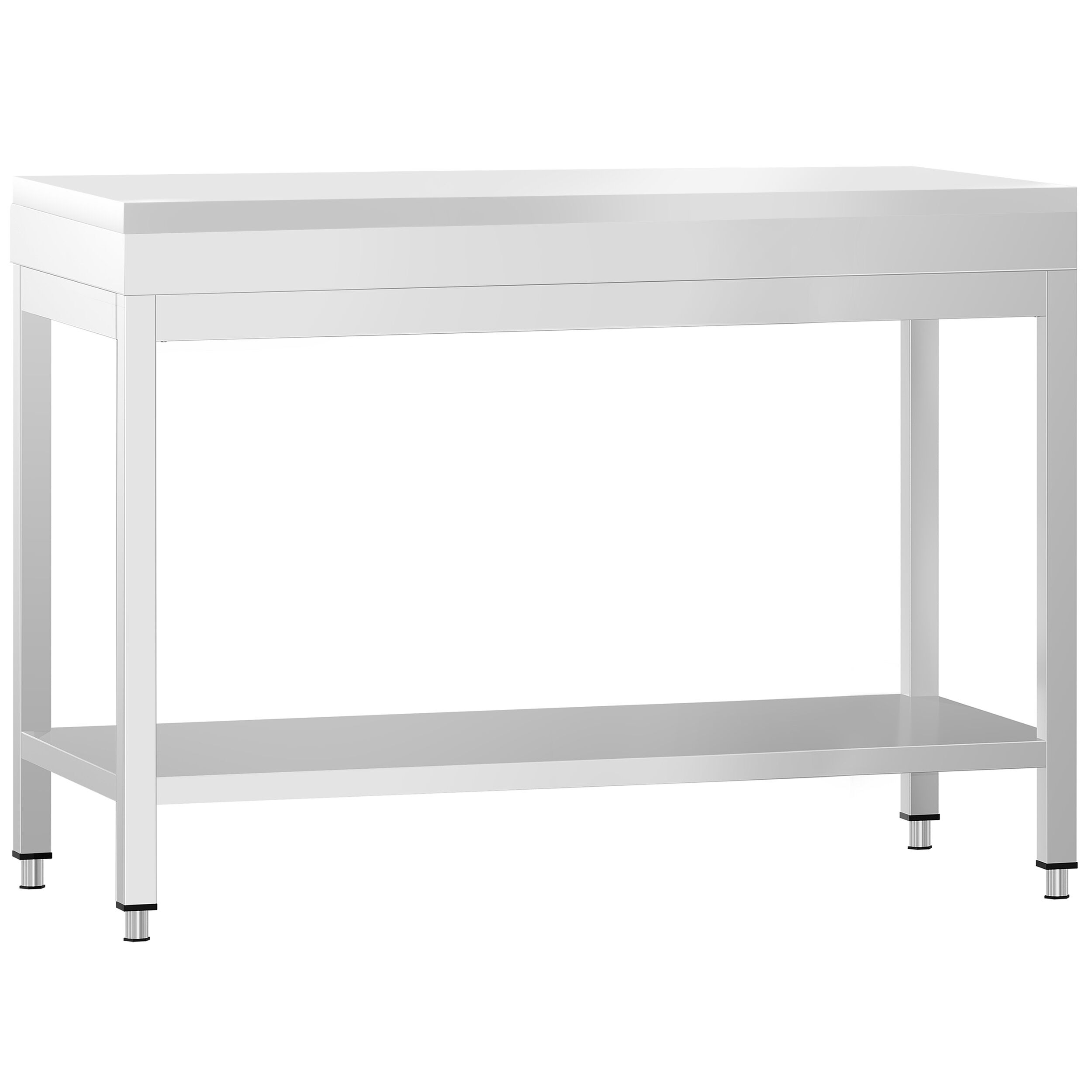 Table de travail inox PREMIUM - 1000 x 600 mm - avec tablette inférieure - incl. Planche à découper Blanche