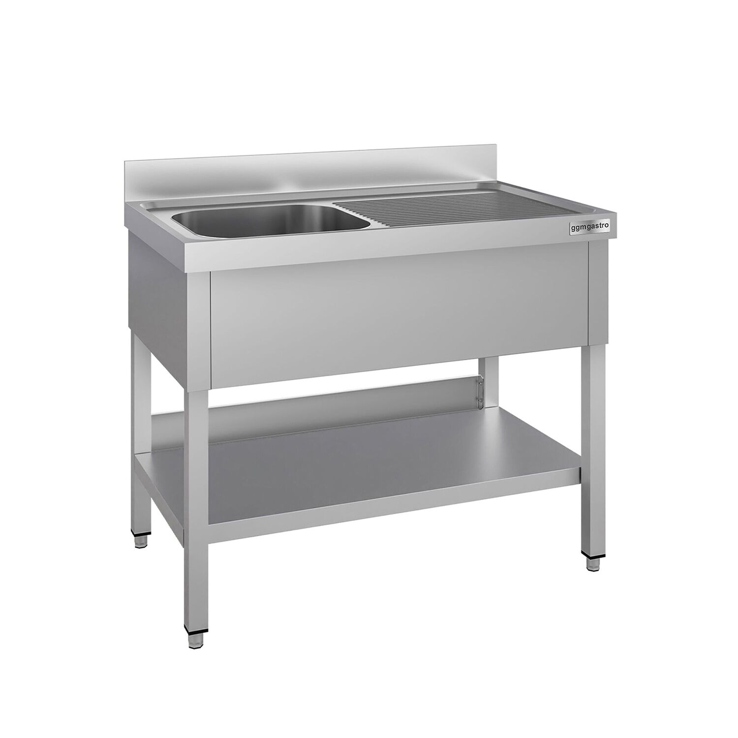 Plonge en inox ECO - 1000x600mm - avec étagère basse - 1 bac à gauche