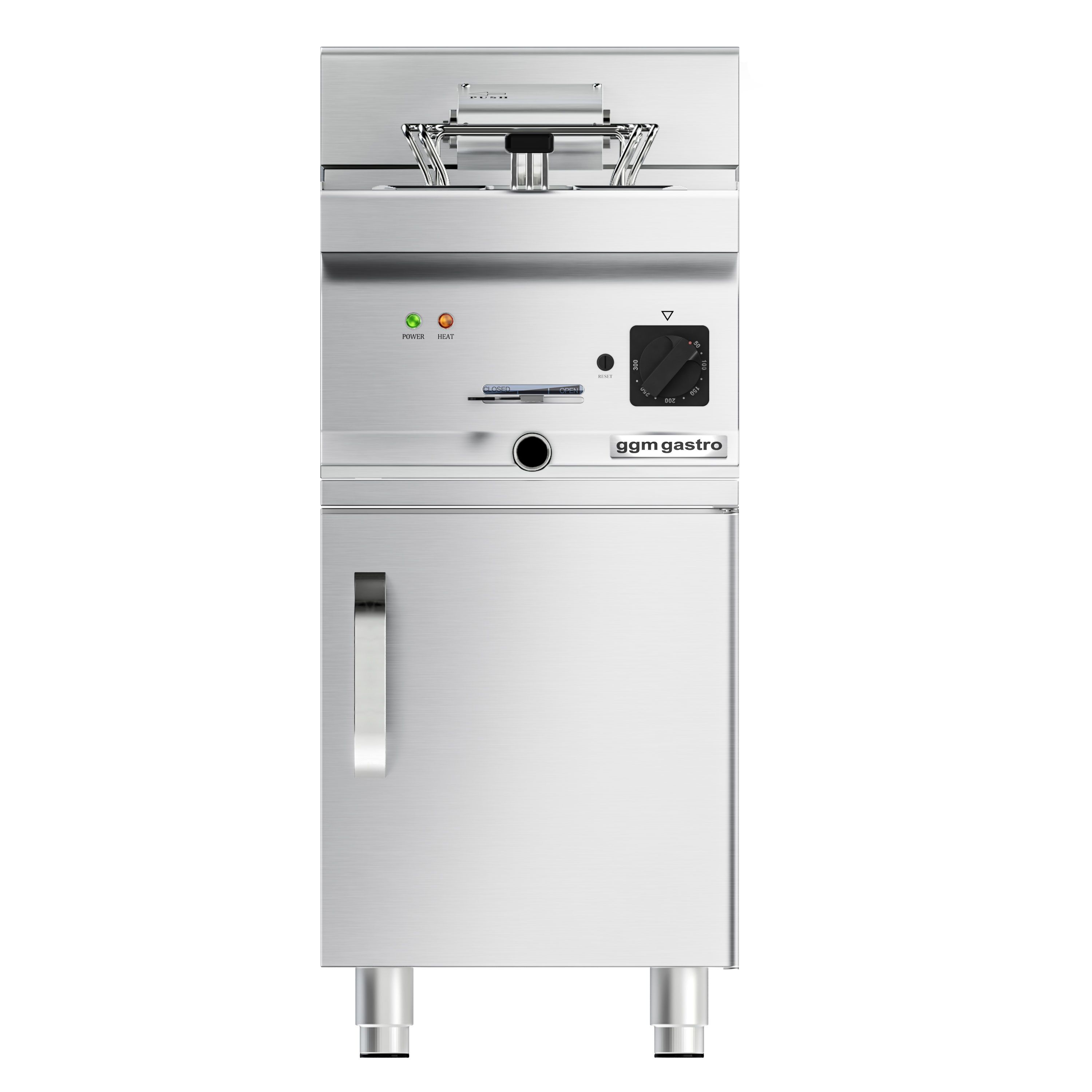 Friteuse électrique – 10 litres – 9 kW – avec soubassement et 1 porte