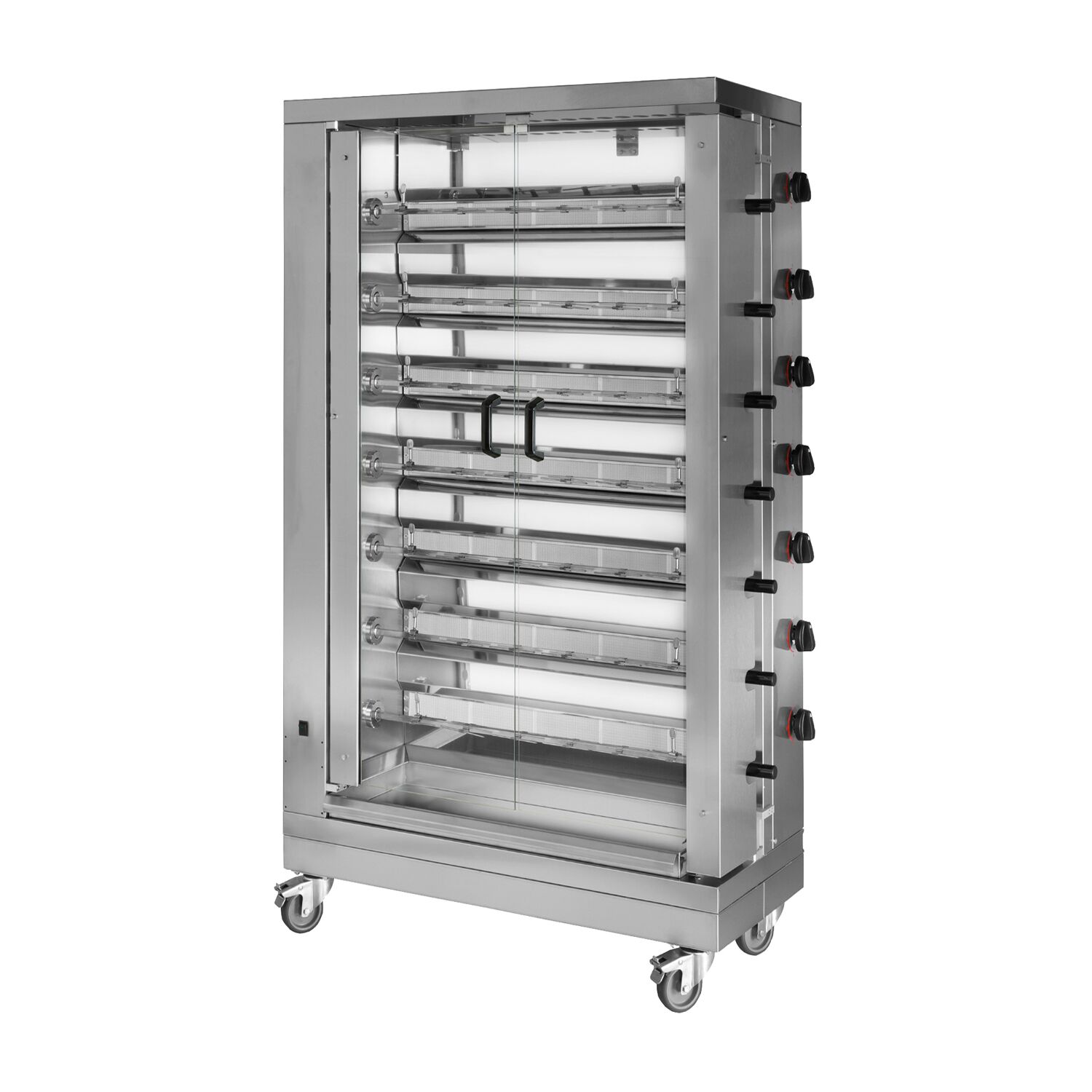 Gaz Rôtissoire à poulets Verticale - 7 broches pour jusqu’à 42 poulets - 42kW