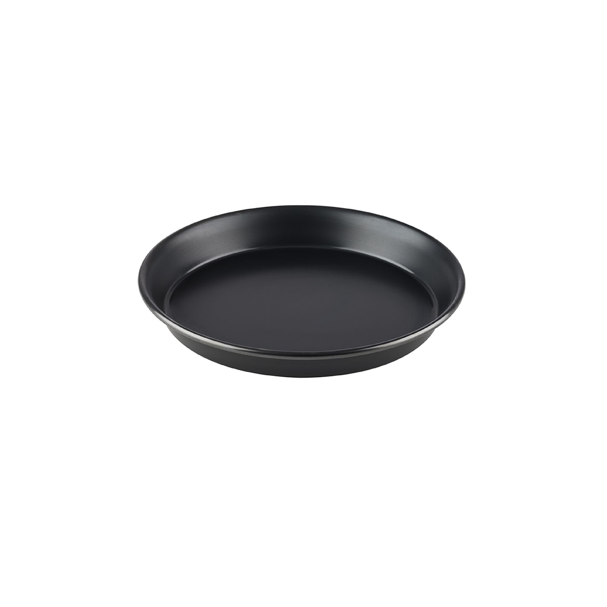 (10 stuks) Pizzaplaat - blauw plaatstaal - met opstaande rand - Ø180mm - hoogte: 25mm - zwart