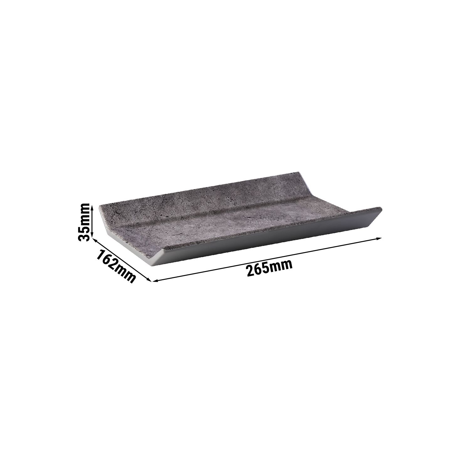 (6 pièces) Plateau GN 1/4 – ELEMENT – Mélamine – Hauteur : 35 mm – Gris