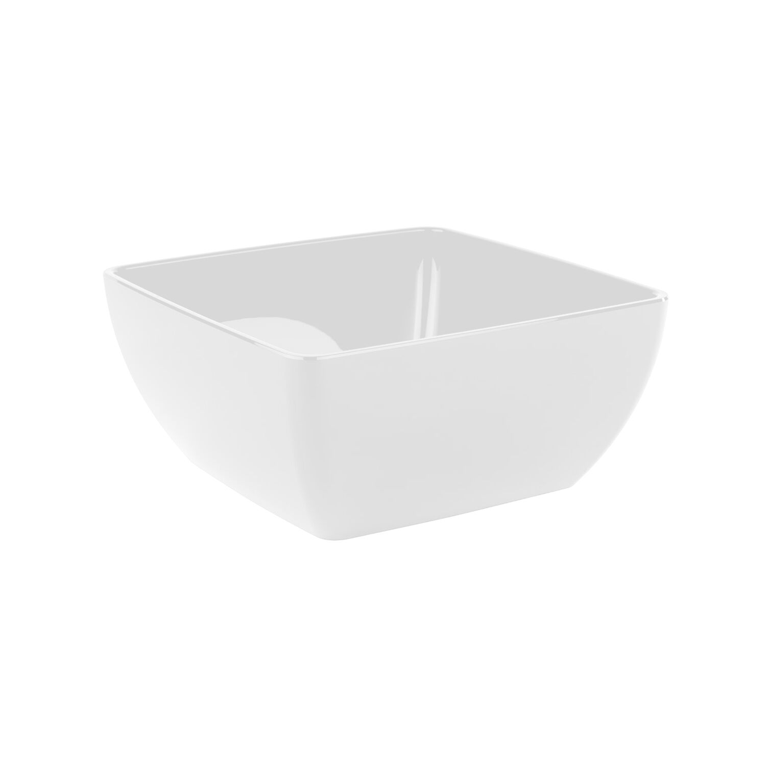 (6 pcs) Coupe - FRIENDLY - PET - 400ml - carré - 125x125mm - Profondeur : 65mm - Blanc