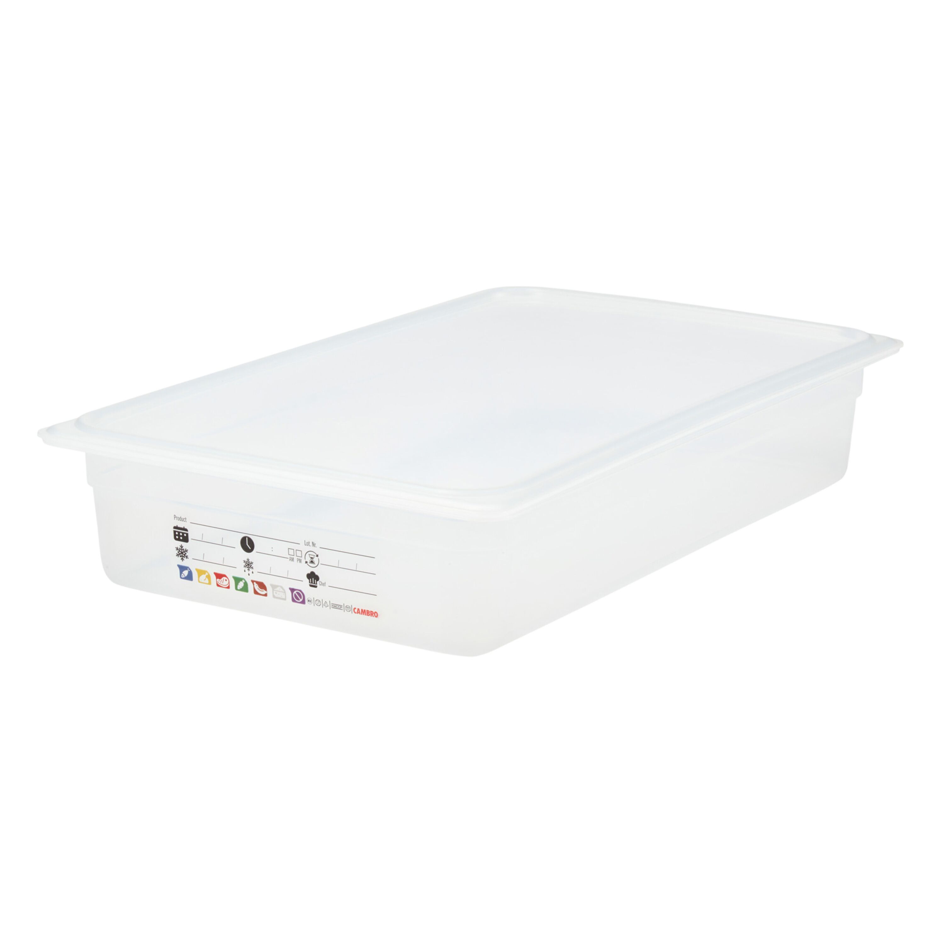 (6 pièces) CAMBRO | SafeTrak - Récipients en polypropylène GN 1/1 - laiteux - Hauteur : 100mm