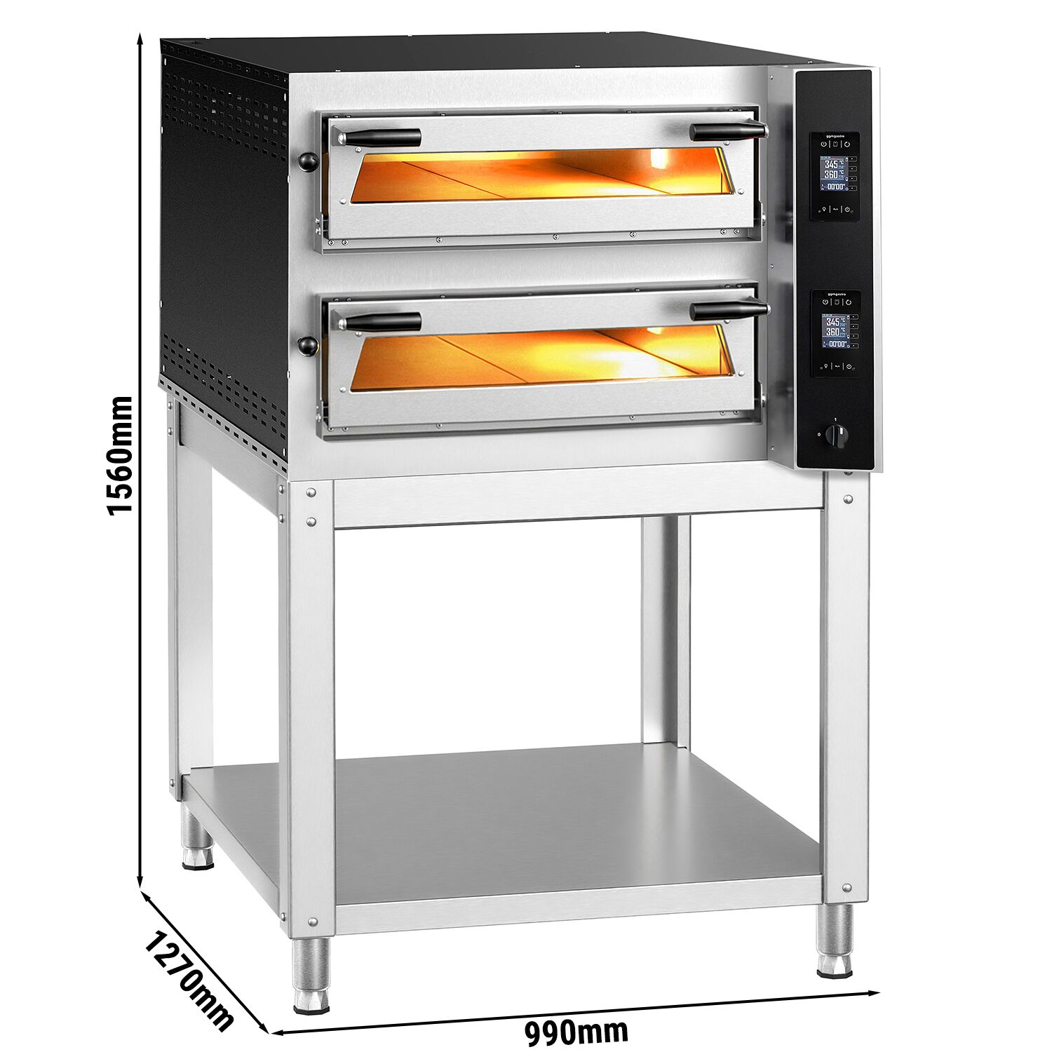 Four à pizza électrique – 6+6 x 35 cm (profondeur) – Digital – incl. support inférieur