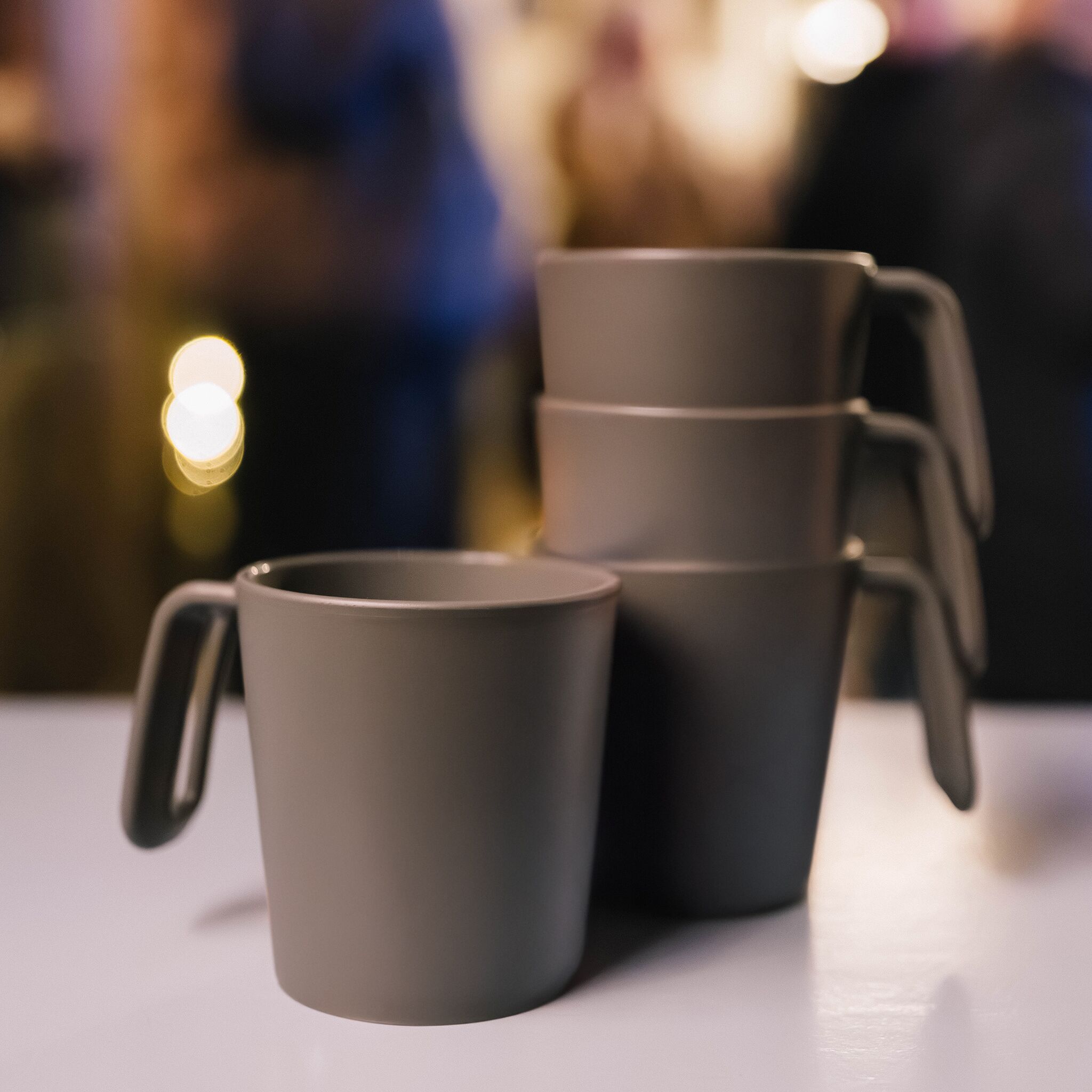 (30 pièces) Tasse à anse réutilisable - 260ml - Gris