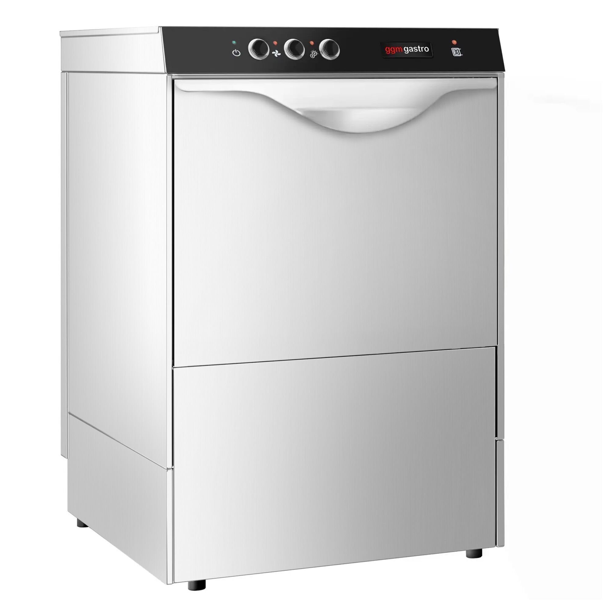 Lave-vaisselle professionnel frontal - Panier 50x50cm - Commandes mécaniques - 4,9kW - avec pompes doseuses détergent et liquide de rinçage