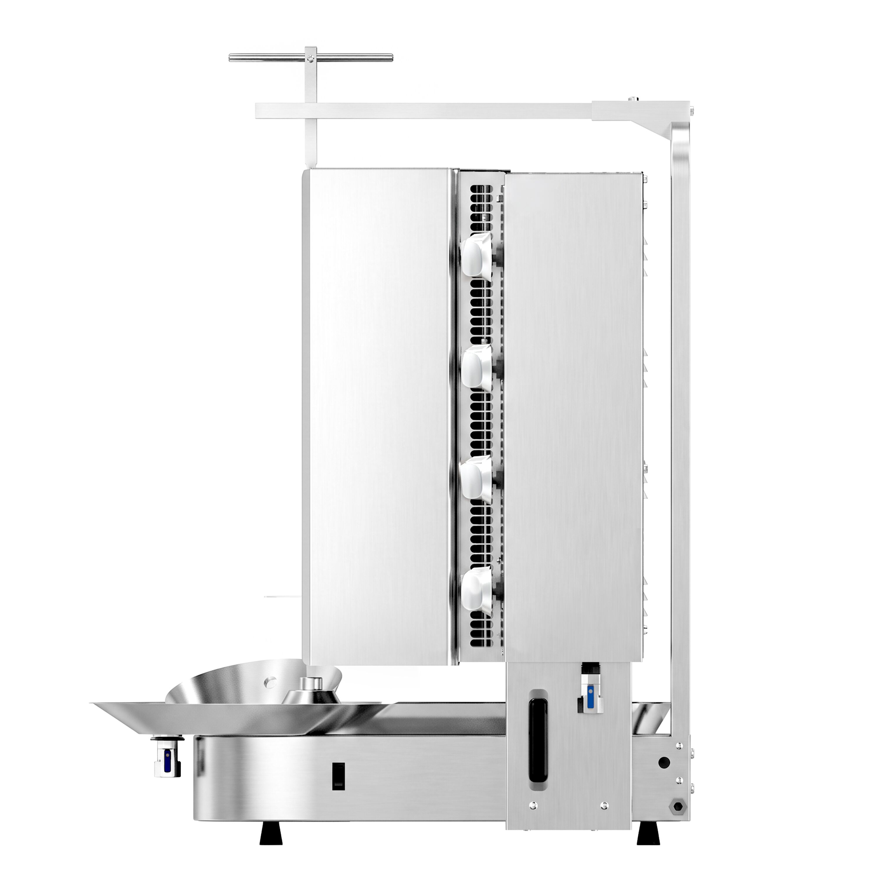 Gas Doner Kebab Grill (Shawarma/Gyros) – with Bottom Motor – ROBAX® Glass – 8 Burners – max. 75 kg – 16 kW