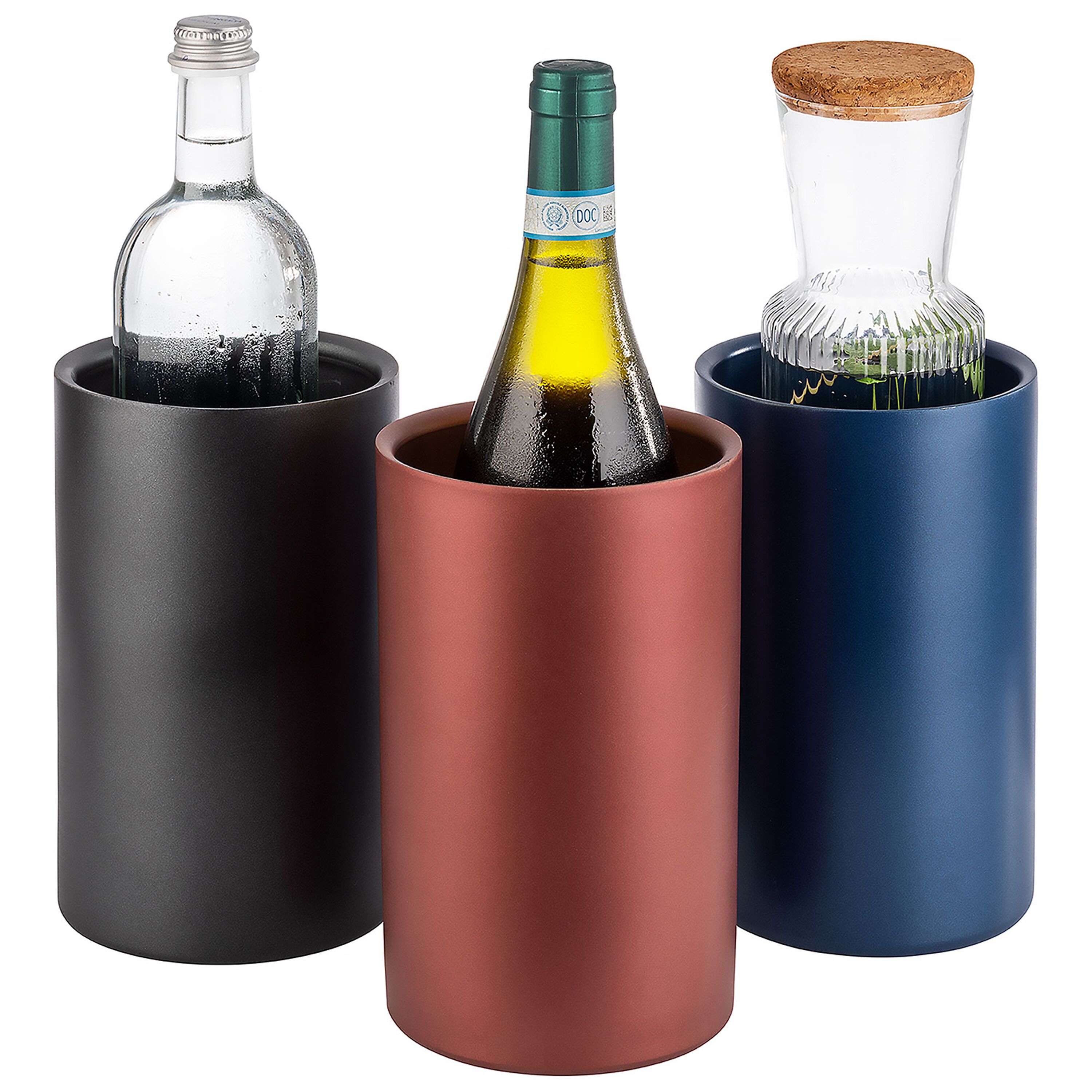 Rafraîchisseur à vin - LEVANTE - Acier inoxydable - Ø120mm - Hauteur:200mm - Noir