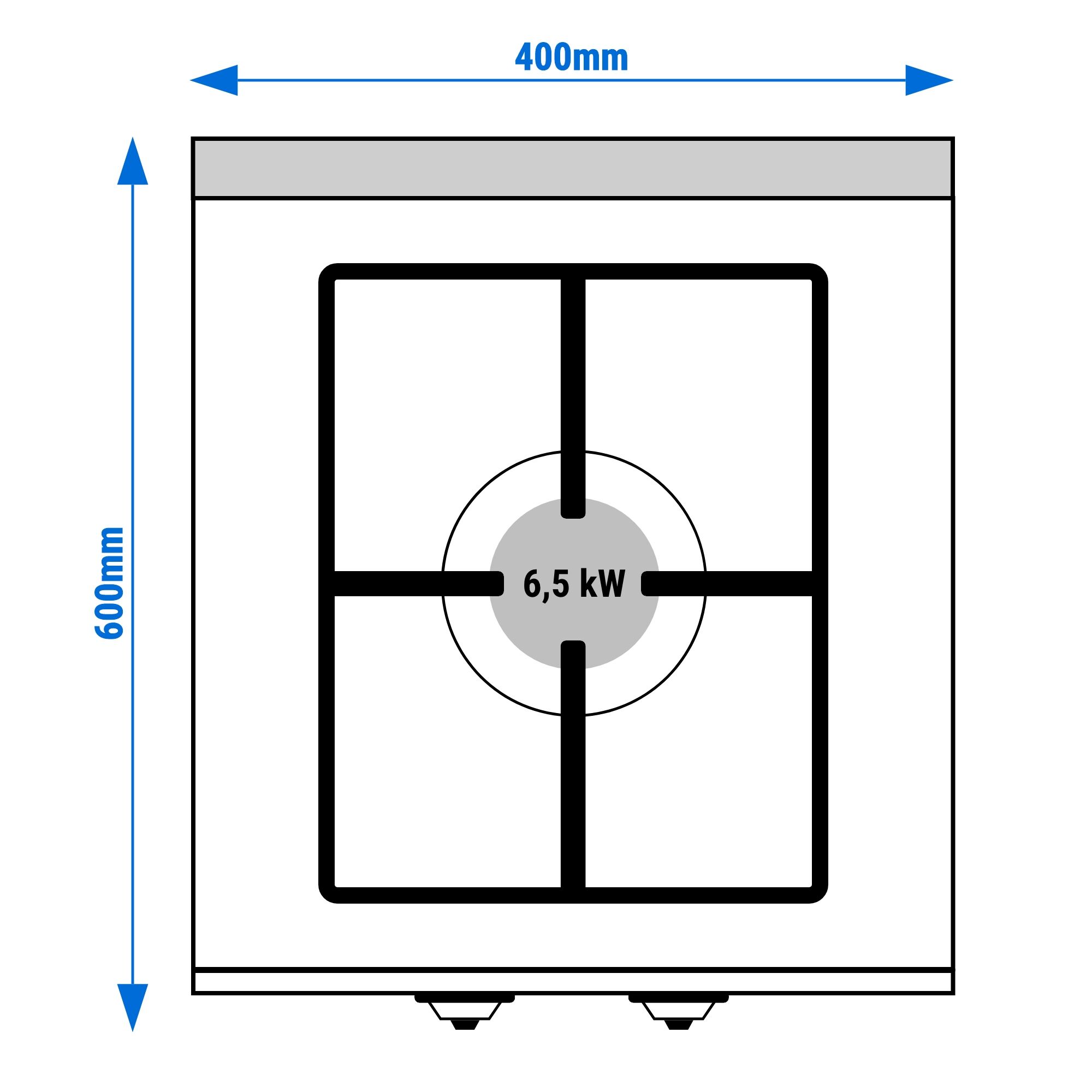 Fourneau à gaz – 6,5 kW – 1 brûleur