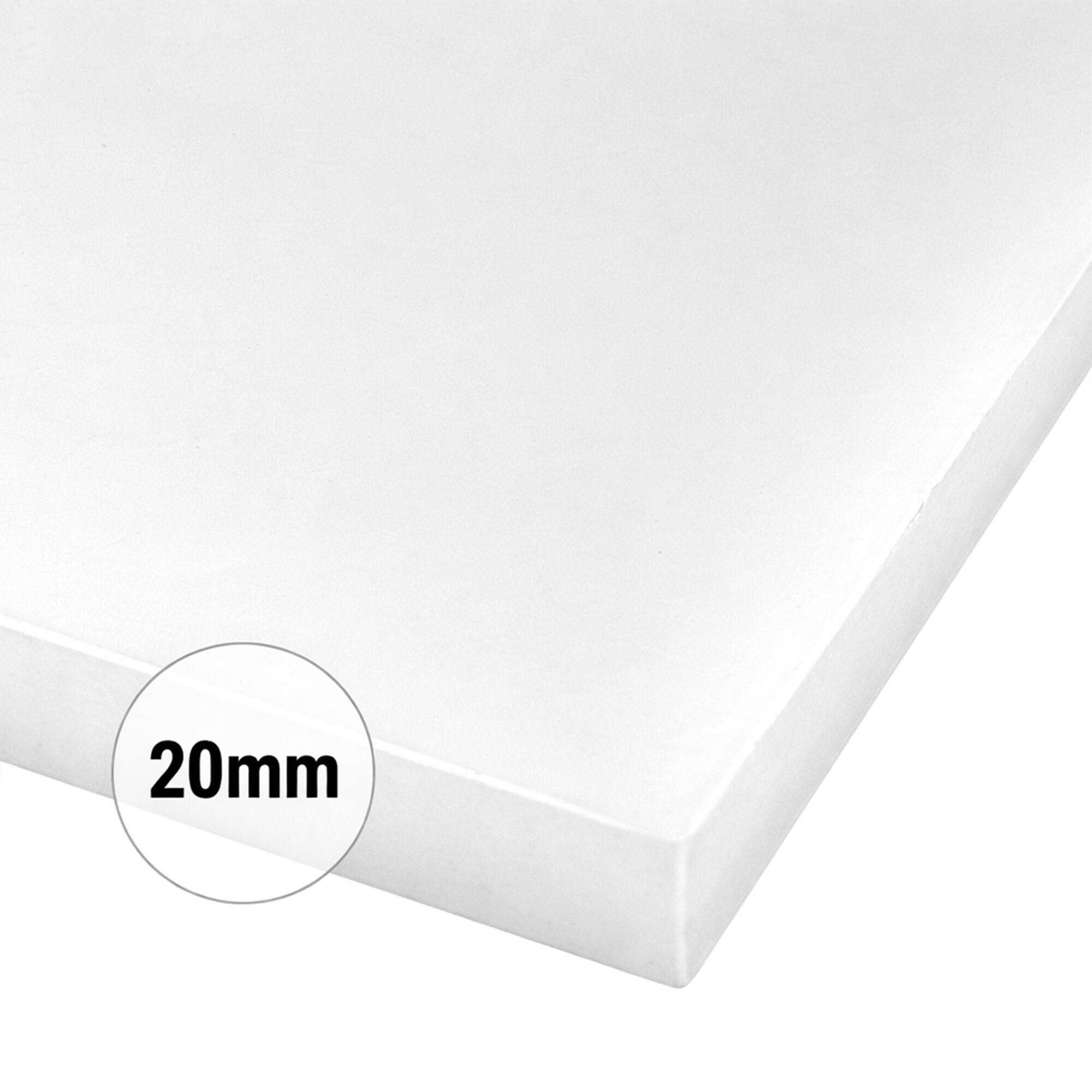 Planche à découper - 600x400mm - Épaisseur: 20mm - Conforme HACCP - PEHD 500 - Blanc