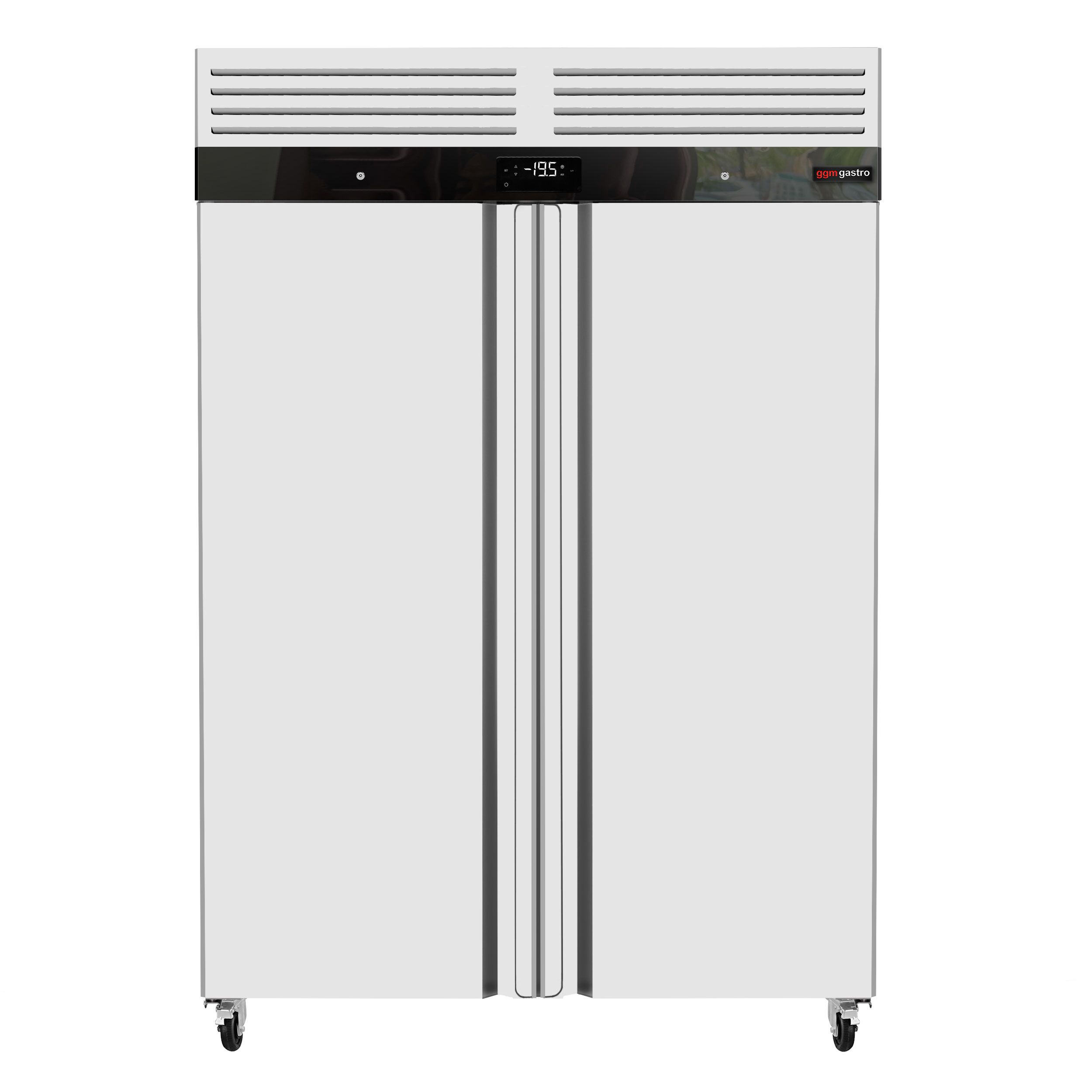 Upright Freezer Stainless steel ECO - GN 2/1 - 1400L - with 2 doors - On castors