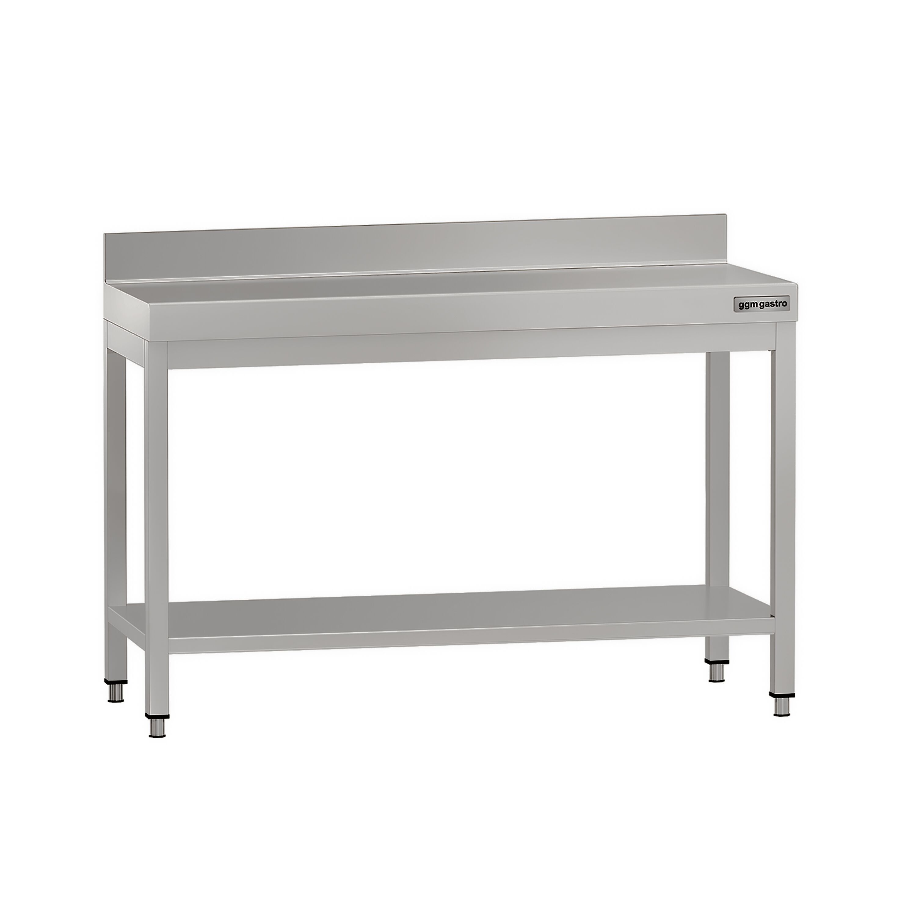 Table de travail en inox ECO – 1200 × 600 mm – avec tablette inférieure & dosseret