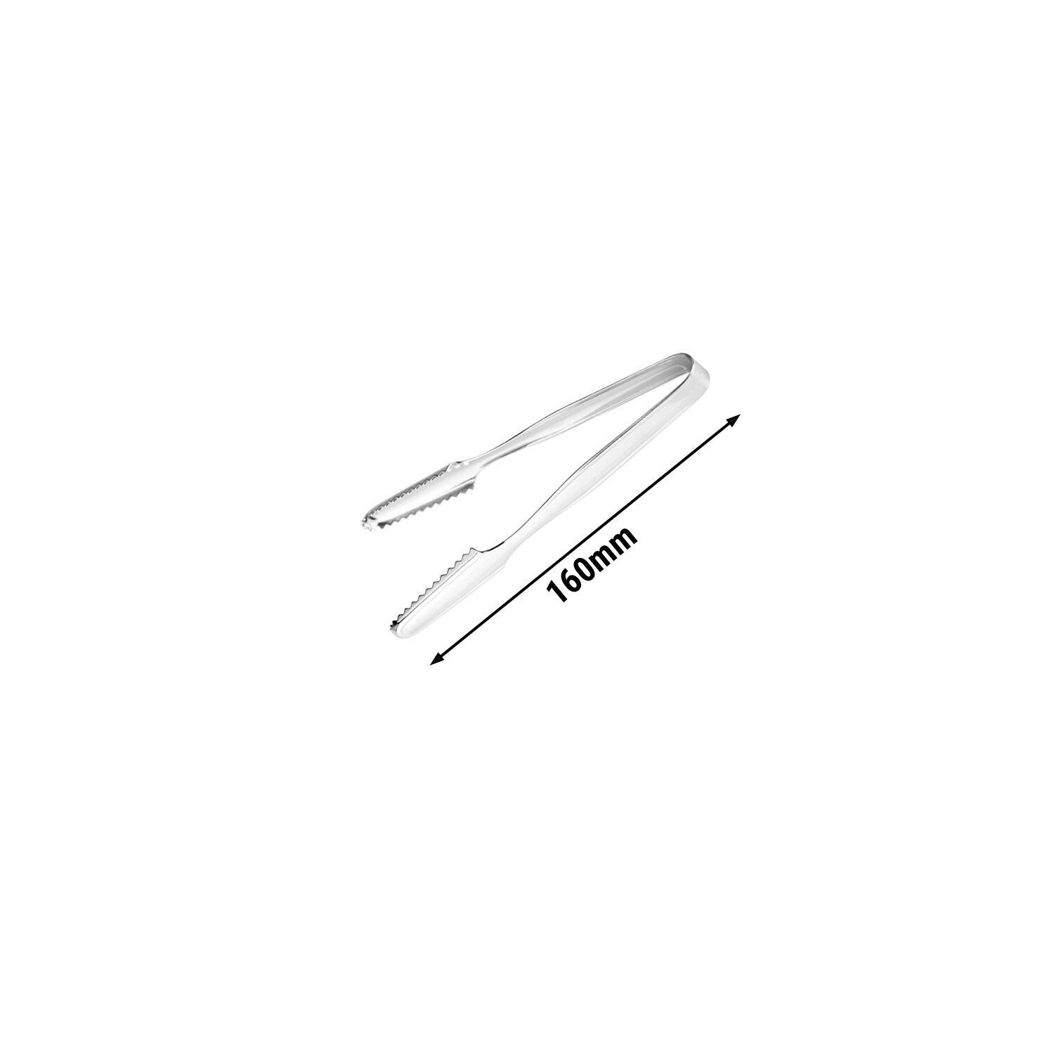 (4 pcs) Pince à glaçons - Embouts dentelés - Longueur : 160mm - Acier inoxydable