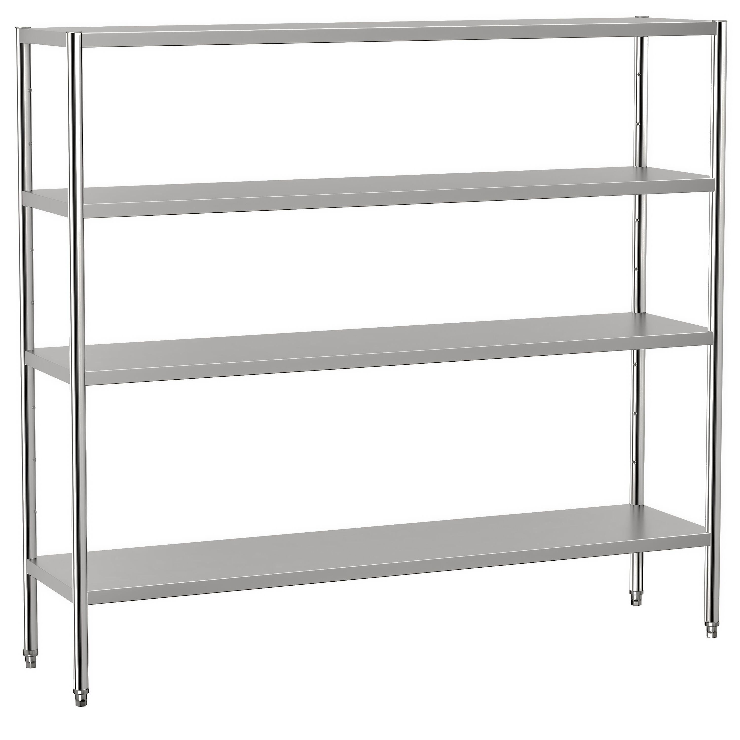 Étagère en inox ECO - 2000 x 500 mm - avec 4 étagères (réglables)