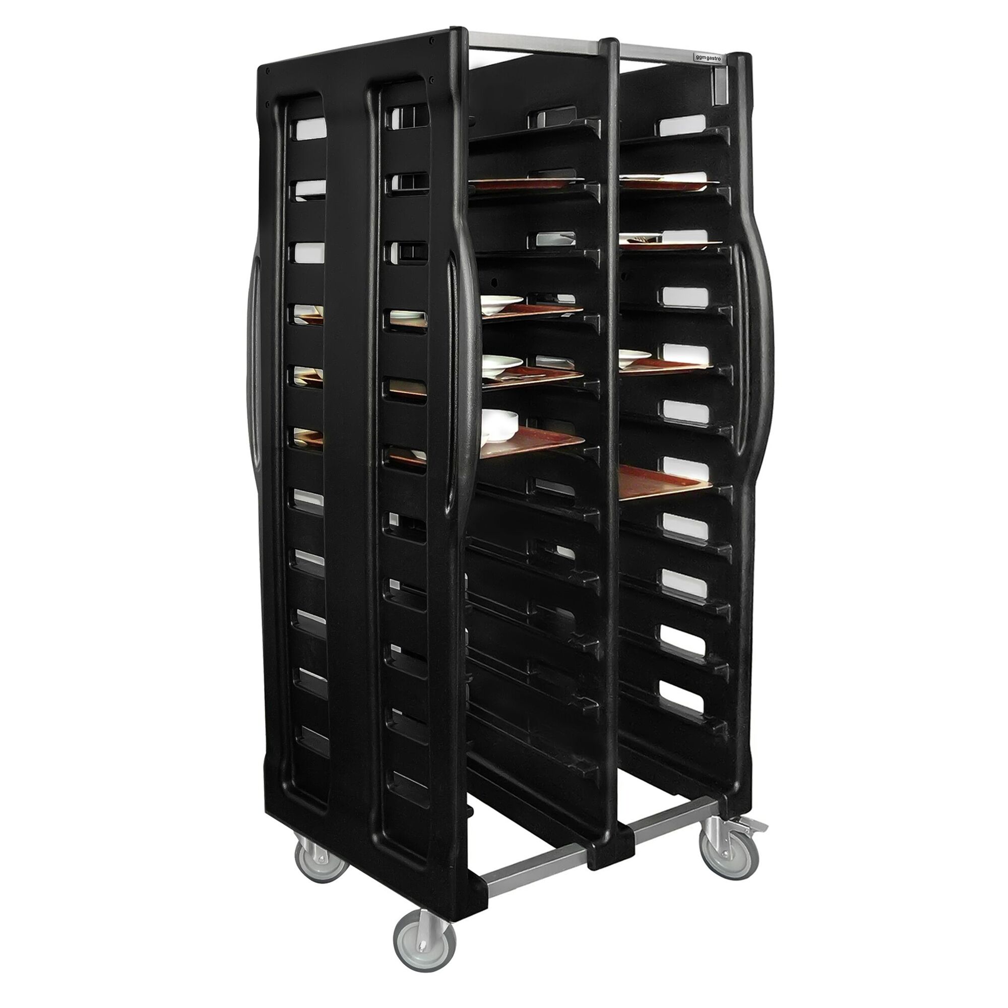 Chariot à plateaux – double – pour 24 plateaux EN 530 × 370