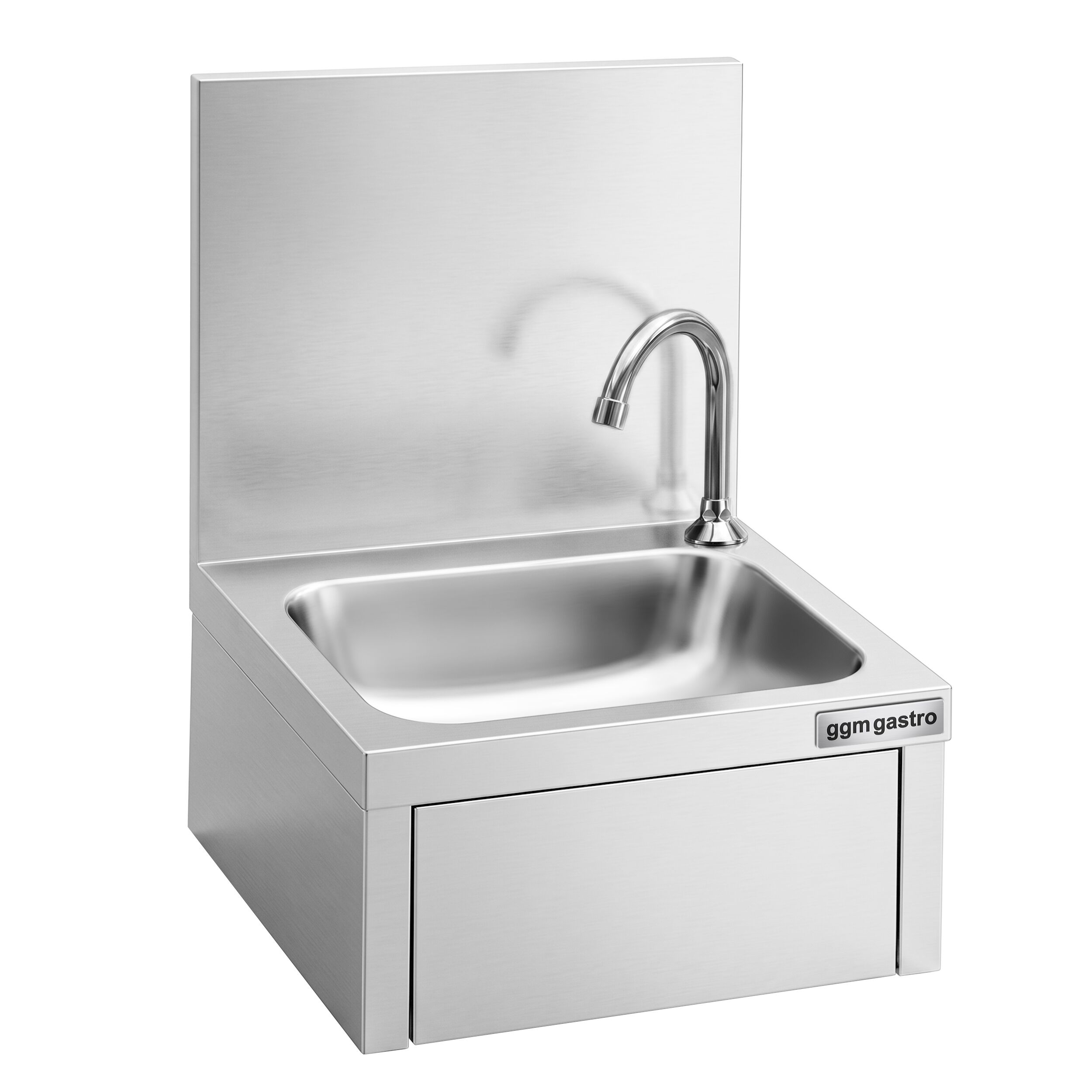 Hand washbasin – with tap, knee-operated control and high rim