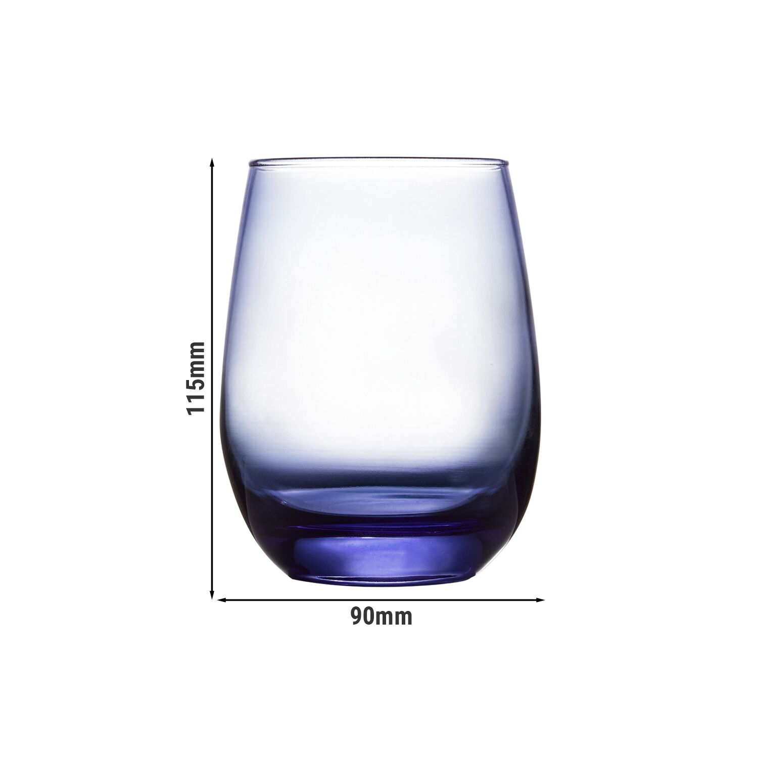 (12 pièces) LIBBEY | STEMLESS - Verre à vin sans pied - 451 ml - Bleu