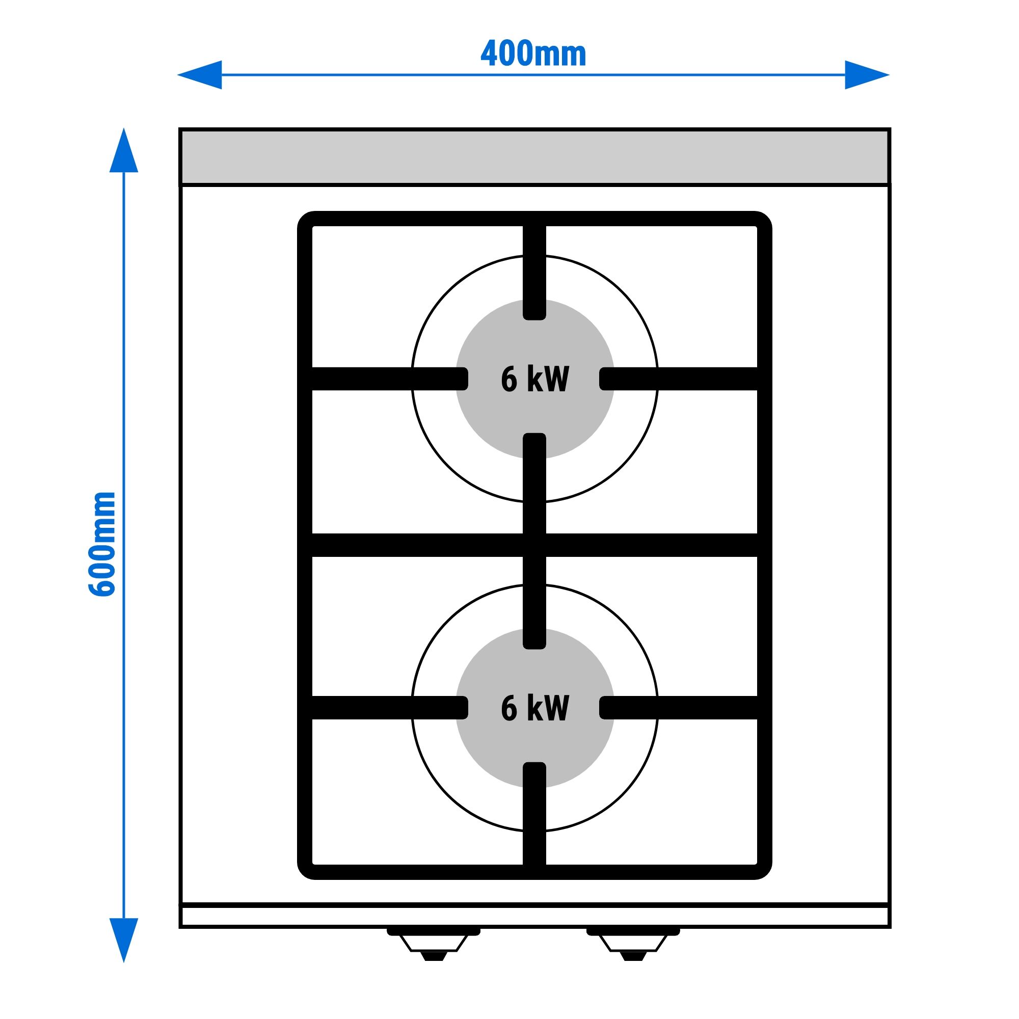 Fourneau à gaz – 12 kW – 2 brûleurs haute performance