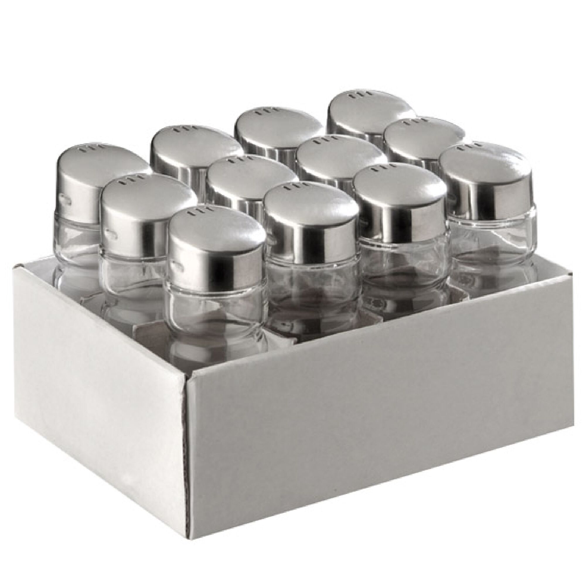 Saupoudreuse - Lot de 12 - Ø30mm - Hauteur: 90mm - Verre - rond