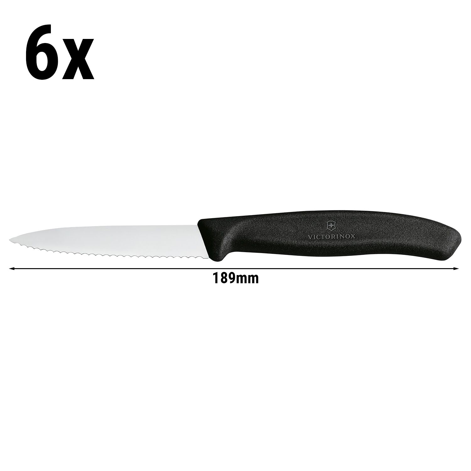 VICTORINOX | SWISS CLASSIC - Couteau à légumes avec denture - Lame: 80mm - 6 pièces