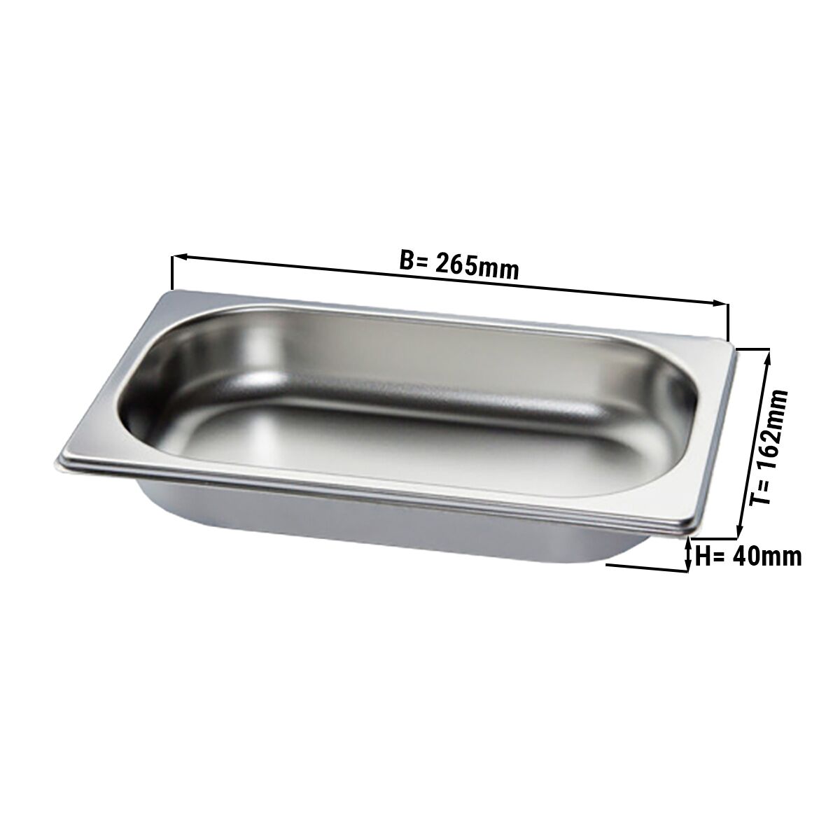 Acier inoxydable Bac GN GN 1/4 - Profondeur: 40mm