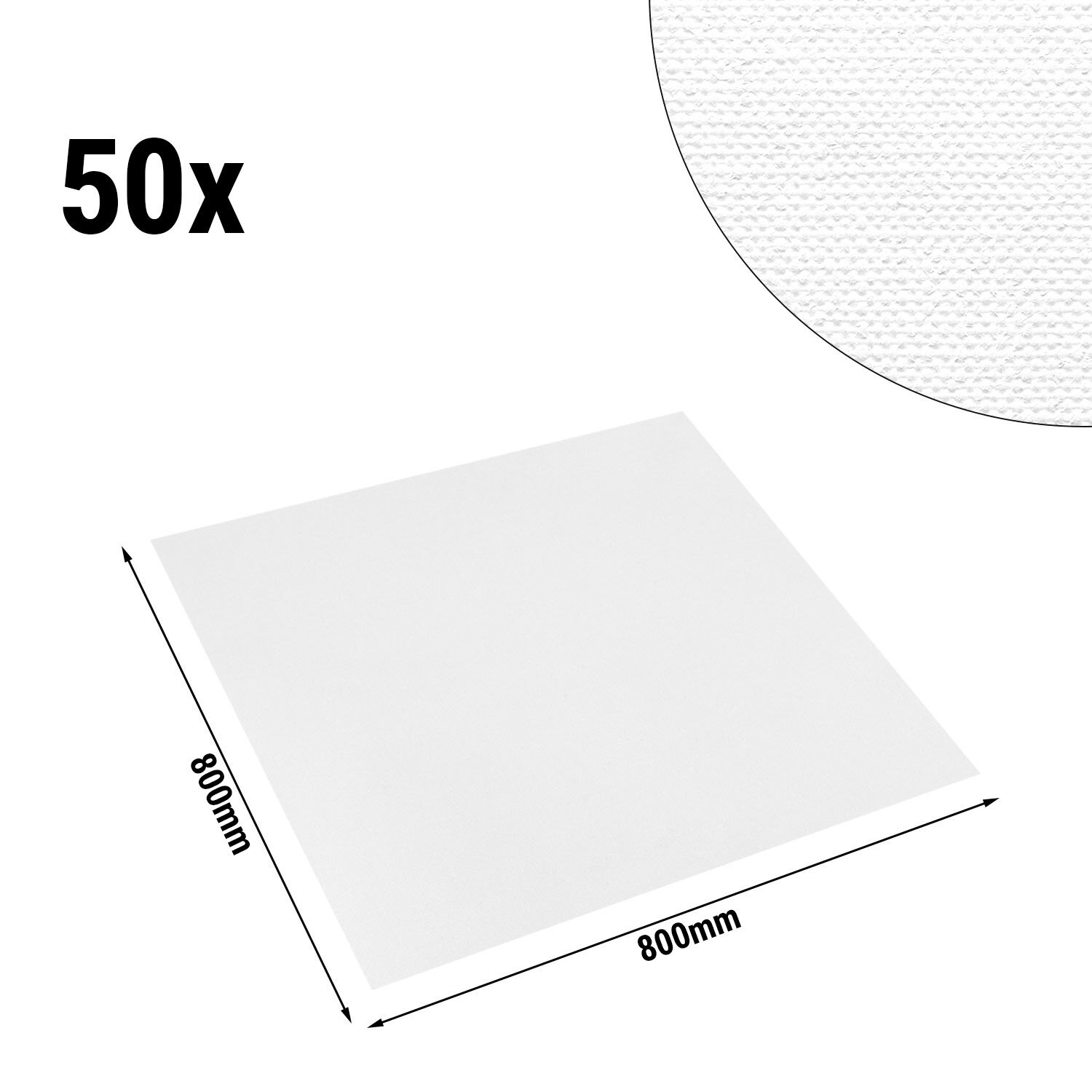 (50 pcs) Nappe centre de table damassée Porto Diamant - tissage jacquard - 80x80cm - Blanc