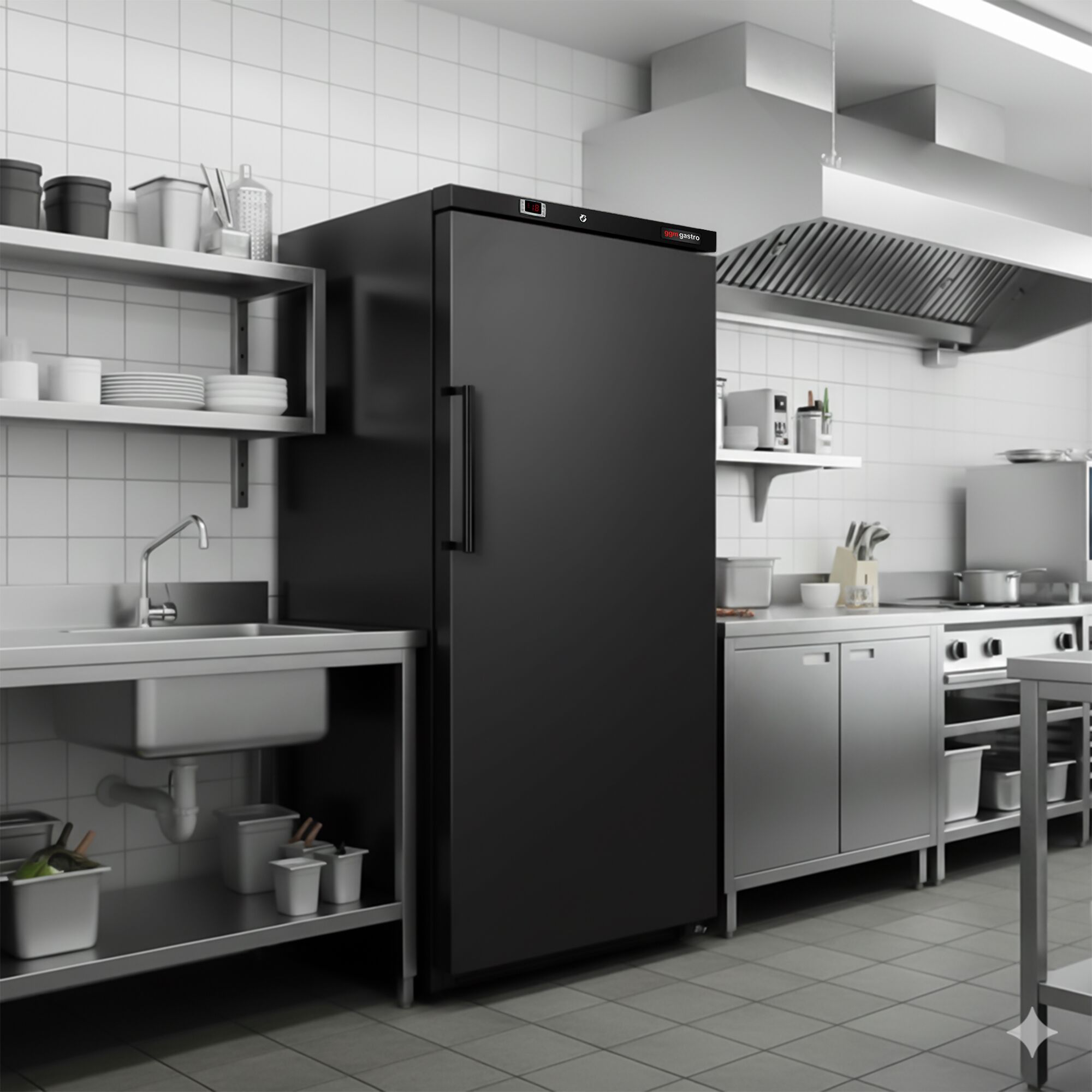 Congélateur de stockage ECO – 600 litres – avec 1 porte et 11 paniers – intérieur de la porte en plastique – Noir