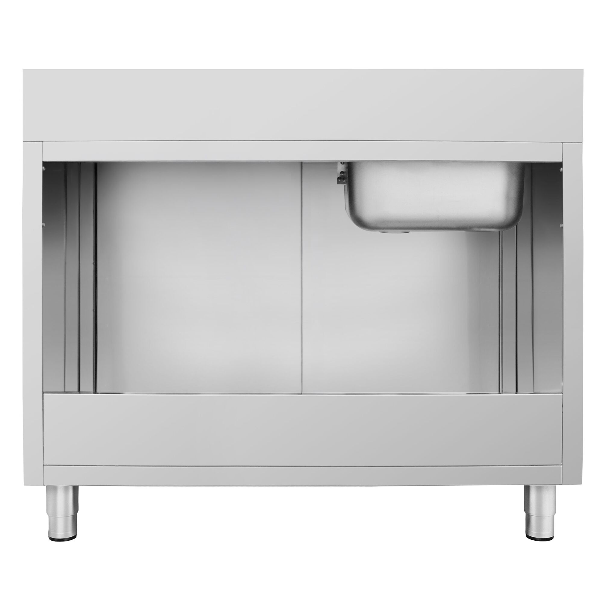 Diskbänk med underskåp ECO - i rostfritt stål - 1400x700 mm - 1 ho - vänster