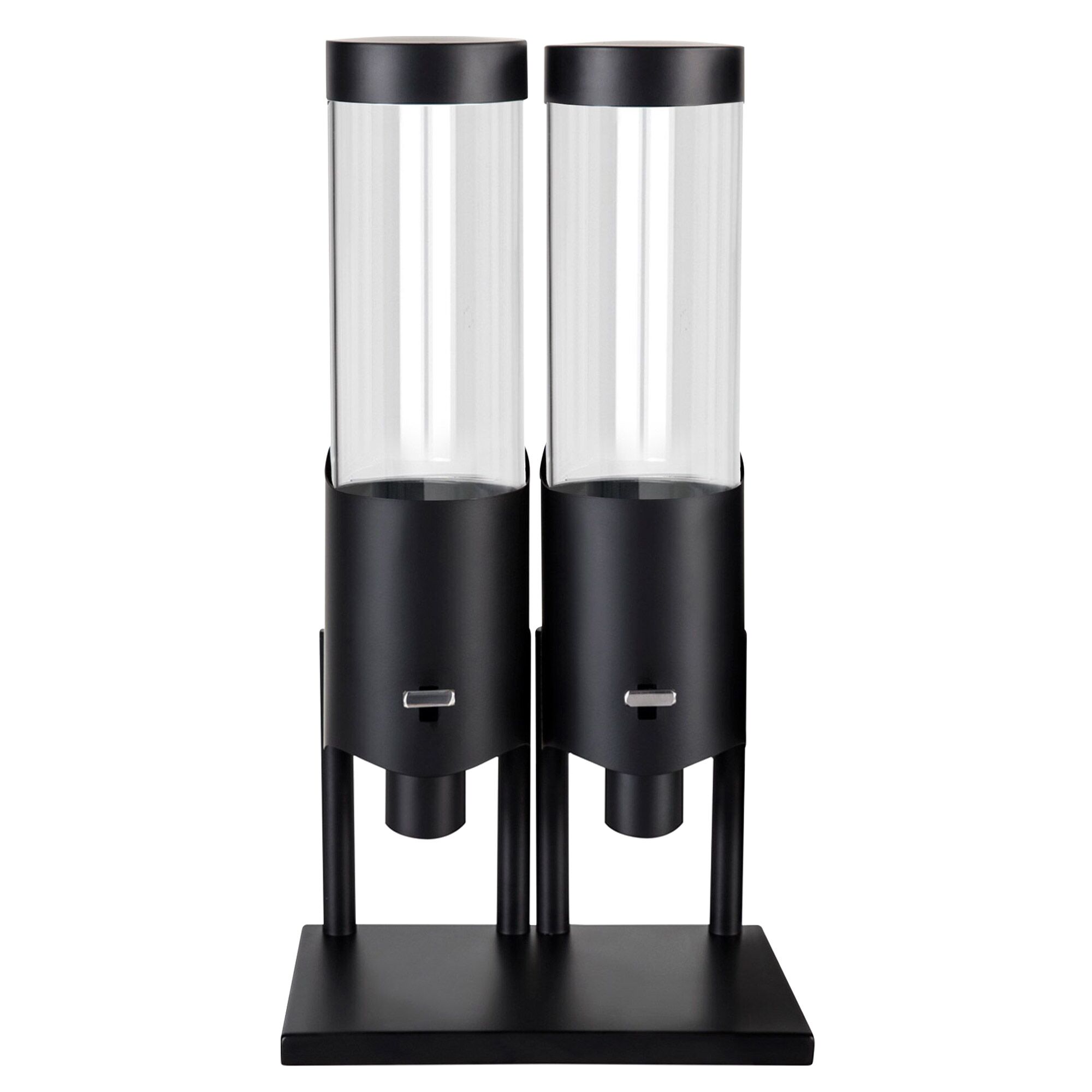 Distributeur de céréales - double - Ø 120 mm - Noir - distribution à levier