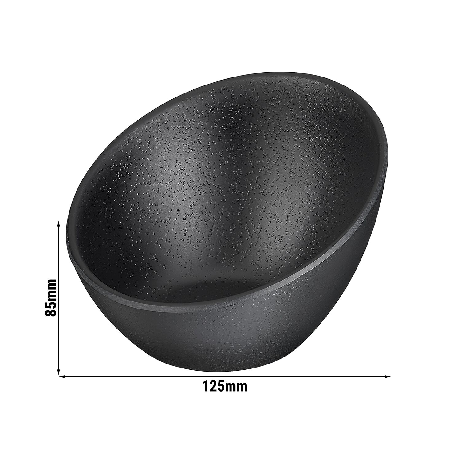 (6 pièces) Bol - ZEN - Mélamine - 0,15 litre - Ø 125 mm - Noir