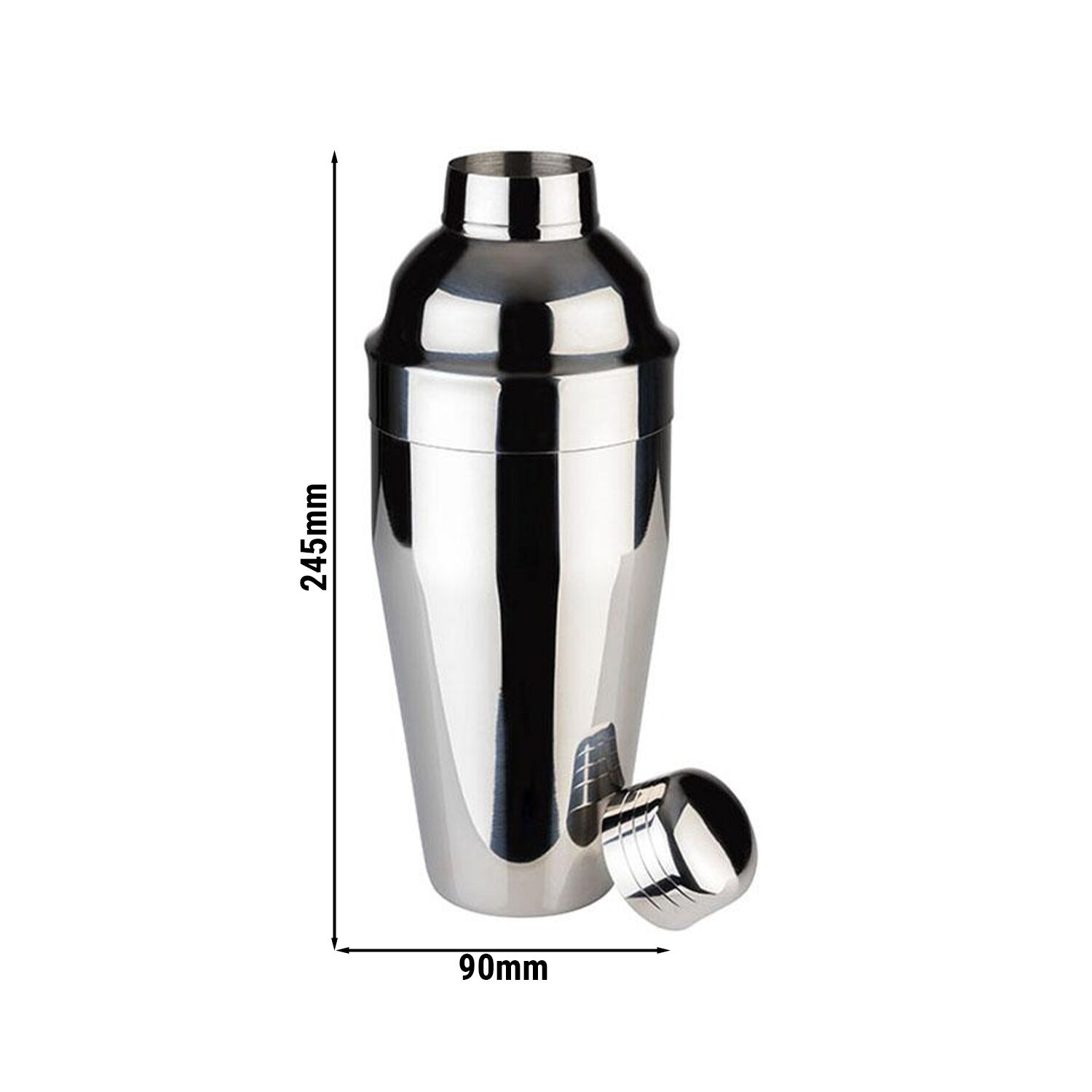 (6 pièces) Shaker - CLASSIC - inox - 0,7 litre