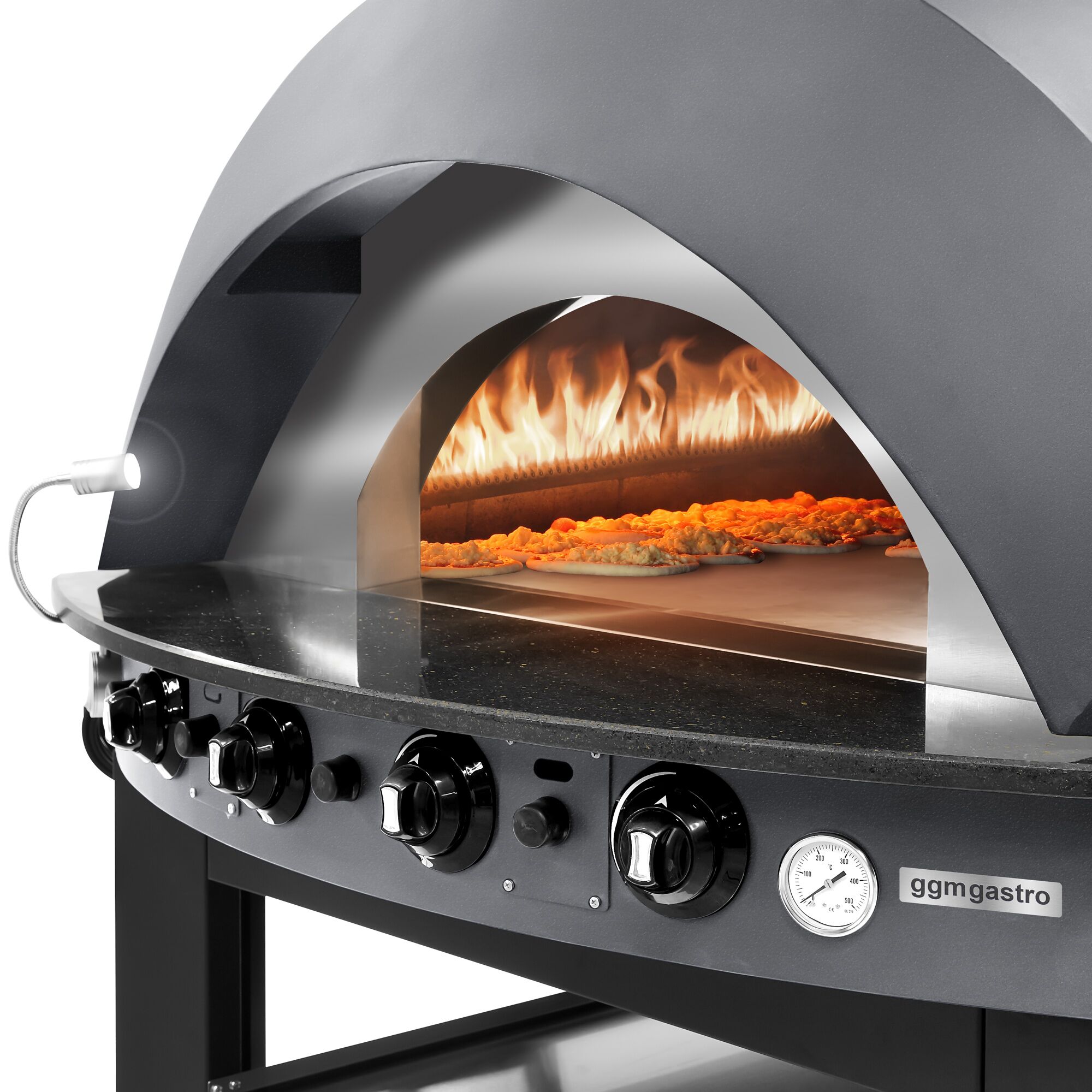 Four à pizza à gaz - 11 x 25 cm - Manuel - Anthracite