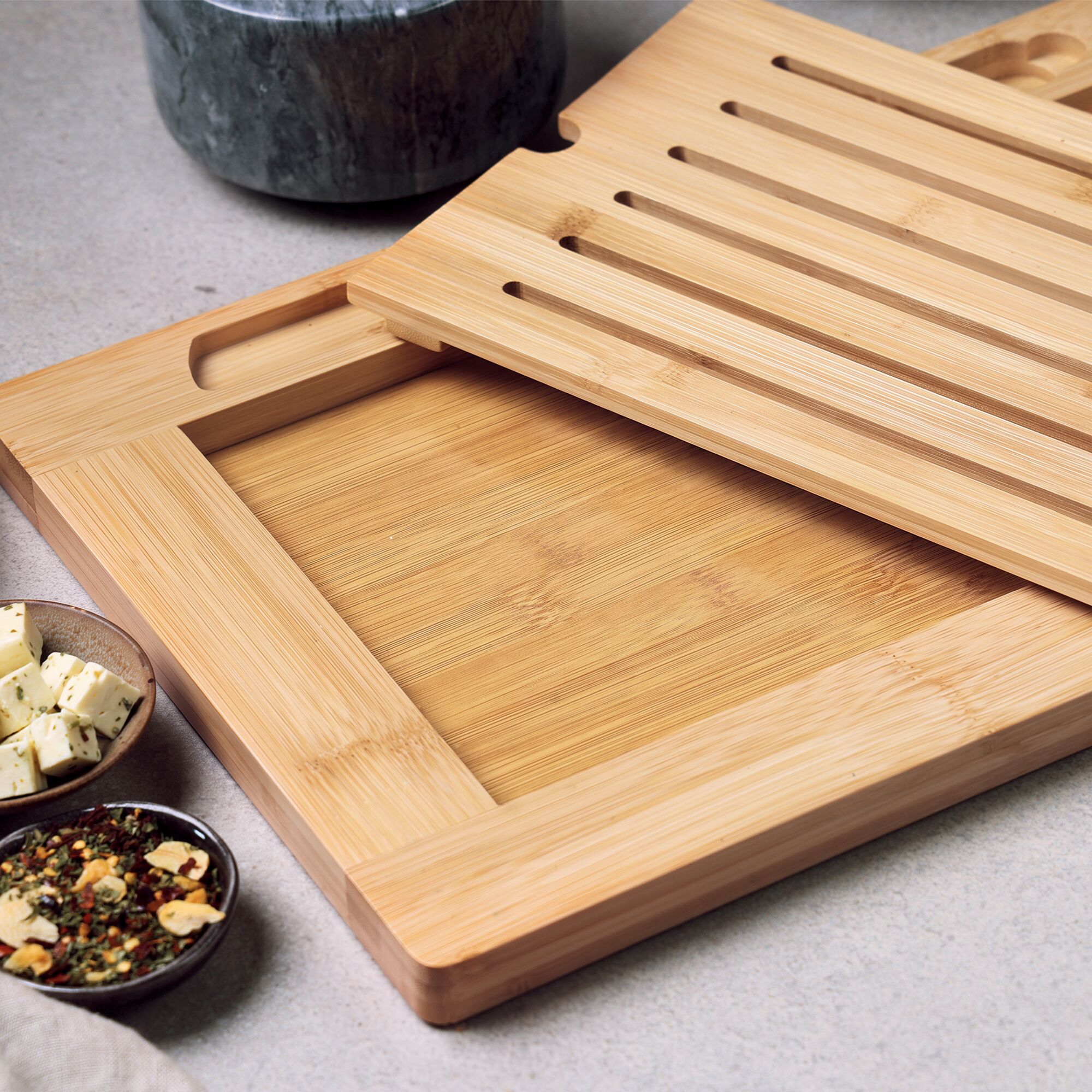 (5 pieces) Bread Cutting Board with Knife - 280x420x20mm