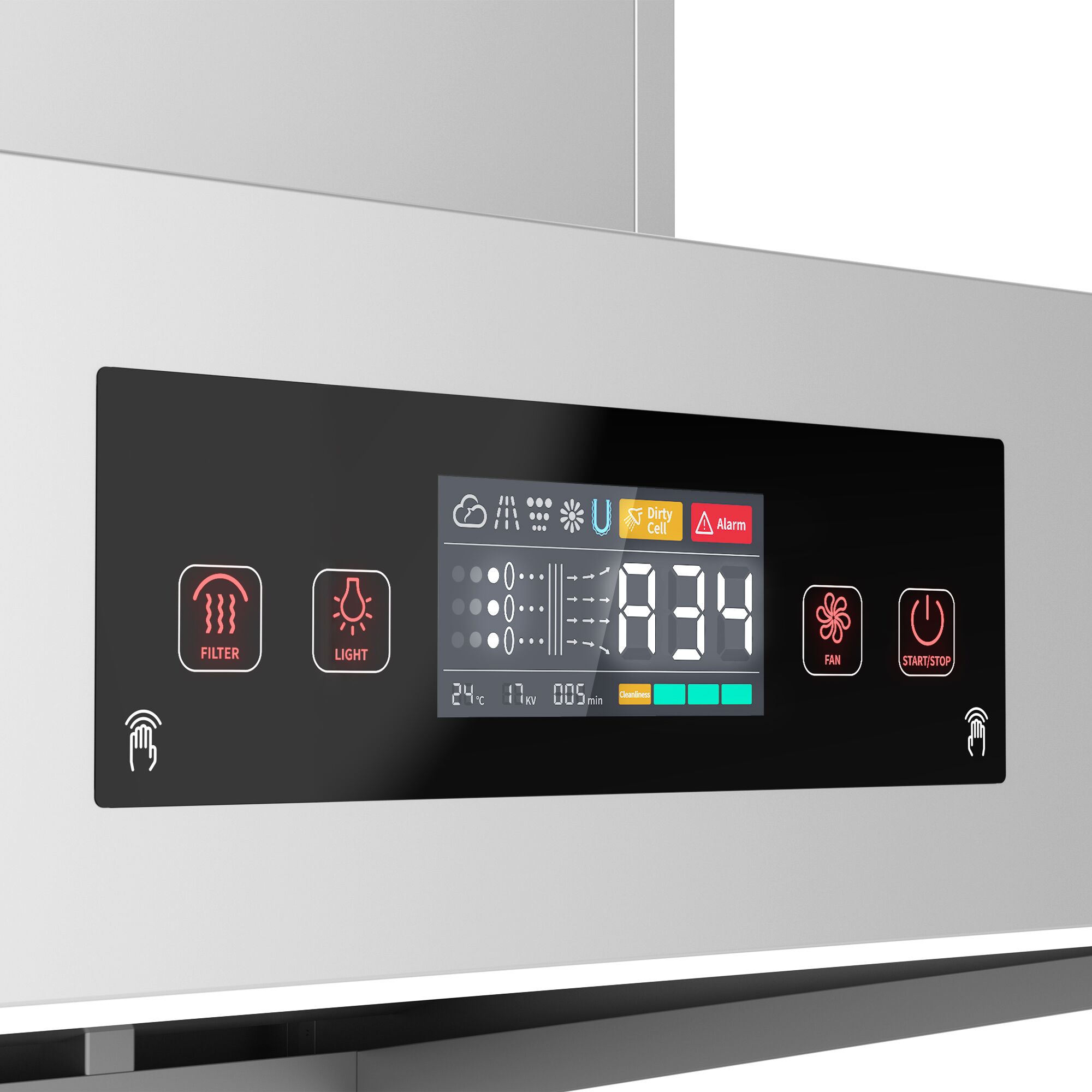 Hotte aspirante hybride - 1600 mm - efficacité de purification de l’air de 98 % - avec Smart Touch - LED